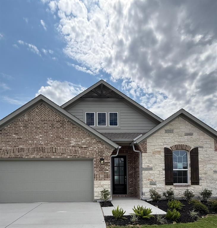 Estimated August 2026 completion! Ask us about our Trade In Trade Up program, we can buy your home! At Riverside Homebuilders, we pride ourselves in providing unique homes with floor plans that are as individual as our customers. This 3-bedroom, 2-bathroom home has a galley feel with an open floor plan. Walking into the grand foyer you’ll find yourself right at the entrance of the kitchen being welcomed by scents of freshly-baked cookies or a mouthwatering meal being prepared. The flex room in the front of the home can be easily utilized as another bedroom if needed or a den for reading and relaxing. Through the kitchen, you’ll find the cabinets open to the dining and living rooms at the heart of the home. A corner pantry gives you plenty of storage for snacks, canned goods, small appliances, and planning for a rainy day. To the right of the dining room lies the 2-bedroom wing. Whether for kids or guests, these rooms offer plenty of space with the convenience of their own full bathroom. Or, if you’re a new family preparing for your first little one, the secondary bedroom is close enough to the owner’s bedroom to feel safe having your baby sleep in their crib. The owner’s suite is nicely situated in the back corner with its own hallway to create the feel of your own private getaway. Enter the L-shaped bathroom through magnificent double doors. This floor plan offers one of our largest walk-in closets; we’ve maximized the space to offer enough room to change into that perfect outfit. Never track mud into your home again because the San Gabriel II has the laundry room situated off the garage. The unique layout of this home gives you the chance to do something different than all your friends while still providing a comfortable space to live and entertain.