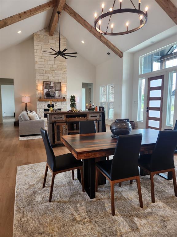 Brand-New Plan for Kelly Ranch Estates in the highly sought after Caddo Mills ISD. 3150 Square Feet, 5 Bedrooms with 5th bedroom being Study Option,Game Room and 4 Baths. Completion will be early Spring. Foam Encapsulated. Propane Gas to the Tankless Water Heater, Fireplace, 5 burner Slide in Range and back patio for future outdoor kitchen.
This Open Concept floor plan has vaulted ceilings with Stained Beams and floor to ceiling Stoned Gas Fireplace. 8' designer Entry Door. The Family Room and Dining areas are combined open spaces, great for entertaining. This Kitchen has an abundance of White Paint Grade cabinets with under cabinet lighting, Quartz counter-tops, Subway tile backsplash and built-in Stainless-Steel Whirlpool Appliances. Appliances include Built in Microwave, Dishwasher, Vent-hood and 5 burner Slid-in Range. There is an oversized Island with stainless steel single undermount Trough sink that will serve as a wonderful space for Family Mealtimes. There are many added touches to our Kitchen cabinets being, Soft close doors and drawers with cabinet pulls and knobs, trash pull-out and drawer spaces. Matte Black Designer Light Fixtures. Ceiling Fans in Family Room, all bedrooms and back patio. There is an abundance of canned lighting throughout the home. The laundry room is conveniently located to all 3 Secondary bedrooms and has a folding counter and Laundry Sink. All Bathrooms have Designer Ceramic Tile and Quartz Countertops with Undermounts Sinks.  Custom paint grade Mud-Bench. 8' Solid Core Doors throughout home. 
Exterior Features: Half Acre of Sod and Sprinkler System. Fully Landscaped Flower Beds with Drip System. Two Trees. Gutters. Up-Lighting and Garage Door Opener. Lead walk from side entry of Driveway to front door. Deed Restriction. No HOA. Fencing is specific to Deed Restriction specifications.
This is a great space for a Workshop, pool, outdoor kitchen and more. Come an see all of your options at Kelly Ranch Estates.