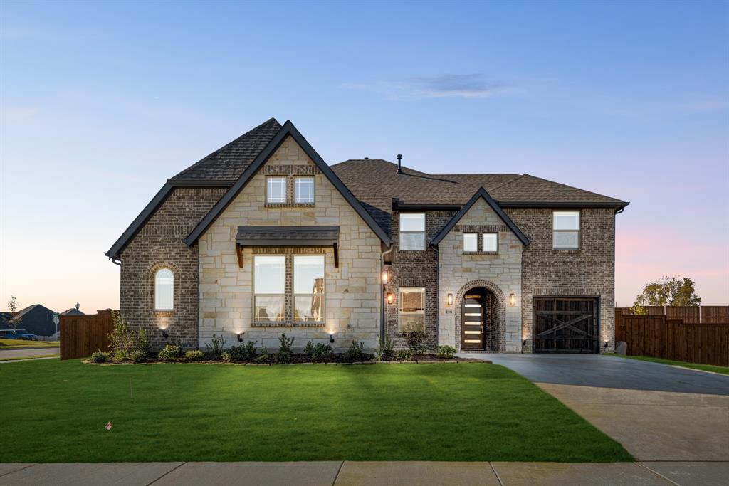 NEW! NEVER LIVED IN, READY FOR CLOSING. The Seaberry II by Bloomfield Homes blends elegance and comfort. Situated on a spacious homesite, this 4 bedroom, 4 bathroom home offers refined style and practical living. Hand-scraped hardwood flooring flows through the first-floor common areas, creating warmth and character. The large family room makes a bold impression with a tile-to-ceiling fireplace, offering a stylish setting for both quiet evenings and lively gatherings. The chef-inspired kitchen features quartz countertops, custom cabinetry, a generous island, and Professional Series appliances with double ovens and a five-burner gas cooktop. Pot and pan drawers, under-cabinet lighting, a butler’s pantry, and walk-in food storage add convenience and functionality. A large study with glass doors provides a perfect work-from-home space, while a first-floor guest suite offers comfort and privacy for visitors. Upstairs, a spacious game room and separate media room provide multiple options for entertainment and relaxation. The luxurious primary suite includes dual vanities, granite countertops, an oversized walk-in shower, and a large walk-in closet. All 4 bathrooms are finished with modern fixtures and granite countertops. A covered patio invites outdoor living, and the home comes complete with full sod, sprinklers, gutters, and window blinds. The third garage bay is perfect for storage or a workshop.  Cedar garage doors, detailed brick and stone work, plus a beautiful landscape give this home standout curb appeal. Stop by Bloomfield’s Rockwood model to learn more.