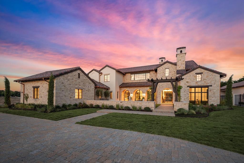 FORT WORTH MAGAZINE 2023 DREAM HOME in Oak Alley, an exclusive gated community. Built by acclaimed builder Brian Michael Distinctive Homes, this luxury residence boasts exquisite curb appeal with copper gutters and a courtyard featuring a French-imported antique water fountain. Upon entry, you're greeted by hardwood floors, high beamed ceilings, abundant natural light. Open floor plan with stone gas fireplace and Gourmet Kitchen with waterfall countertops, La Cornue gas range, SubZero, Butler's pantry with Wolf appliances. Enjoy year-round comfort in the climate controlled Sunroom, complete with FORNO BRAVO authentic wood fire Pizza Oven, Grill, and 30-ft sliding doors connecting to the Gameroom with wet bar. Upstairs, Gameroom with kitchenette, Exercise Room, Reading Nook, and more. The dream backyard features a sparkling pool with heater, chiller, tanning ledge, spa, pickleball court, dog run, and in-ground fire pit. Furnishings available for $625,000. Luxurious living awaits!