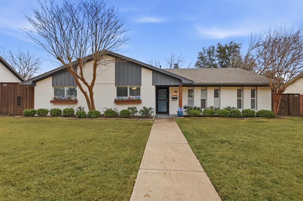 Welcome to this beautifully updated- move in ready home in the highly desirable Chapel Downs neighborhood and situated on a spacious .23-acre lot with fantastic curb appeal. Inside, you’ll find an open and inviting living area featuring crown molding, a striking stone fireplace, and stylish modern finishes throughout. Neutral tones create a warm, move-in-ready feel, and there is no carpet for easy maintenance. The kitchen is designed to impress with gorgeous quartz countertops; stainless steel appliances, including a convection oven, commercial-grade vent hood, large induction cooktop, wine fridge, and abundant cabinet and counter space. The breakfast area with built-ins offers the perfect spot for casual dining or morning coffee. An oversized utility room with a built-in desk and sink adds functionality and flexibility. The spacious primary suite features a beautifully updated en-suite bath with dual vanities and a sleek, frameless glass shower. Step outside to your own private backyard retreat—complete with multiple seating areas and a sparkling pool-spa combination, ideal for relaxing evenings or entertaining guests. Located in Northwest Dallas with quick access to I-635, Dallas North Tollway, Love Field, and DFW Airport and just minutes from Addison dining and Galleria shopping! Foundation work was completed in May with a transferable warranty to the new buyers.