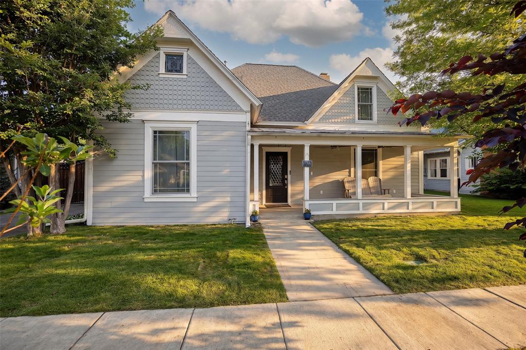 *Walk to Shopping and Dining in Historic Downtown Frisco* Situated within the Frisco Original Donation, one of the city’s most historic and walkable neighborhoods, this two story Folk Victorian home offers a rare opportunity to own a preserved piece of early Frisco history just steps from downtown. The home is recognized by the Frisco Heritage Assoc. with an official historic plaque and benefits from a county tax exemption associated with its historic designation. Homes in the Rail District are not governed by the National Register of Historic Places due to a fire in the early 1900s, allowing historic recognition without restrictive preservation statutes. The home is historically associated with Jim Gordon, who opened Frisco’s first barbershop on Main Street in 1902 and later served on the Frisco City Council during World War I. Inside you'll find, real hardwood flooring and high quality luxury finishes extended throughout. The fully updated kitchen comes equipped with elegant granite countertops, a Wolf gas range with 6 burners, double griddle, double convection ovens and a Vent-a-Hood dual Magic Lung vent with custom woodwork enclosure. It features a stainless Kitchenaid dishwasher, stainless refrigerator, an extra-depth double stainless Blanco sink and disposal. The primary bathroom renovation was recently completed to feature top of the line finishes like a custom honed granite countertop, double sinks, chrome plumbing fixtures, and a new gorgeous walk-in shower. Additional features include a tankless hot water heater, a detached two car garage, an electric gated driveway, 8 ft board on board fencing, mosquito misting system, fresh paint inside and out, french gutters, sprinkler system, and recessed lighting. The home offers 4 bedrooms and 2 bathrooms and is currently operating as a successful short term rental, presenting an excellent investment opportunity or distinctive primary home. Homeowners have replaced the roof and upgraded to a ridge vent system. *STR*