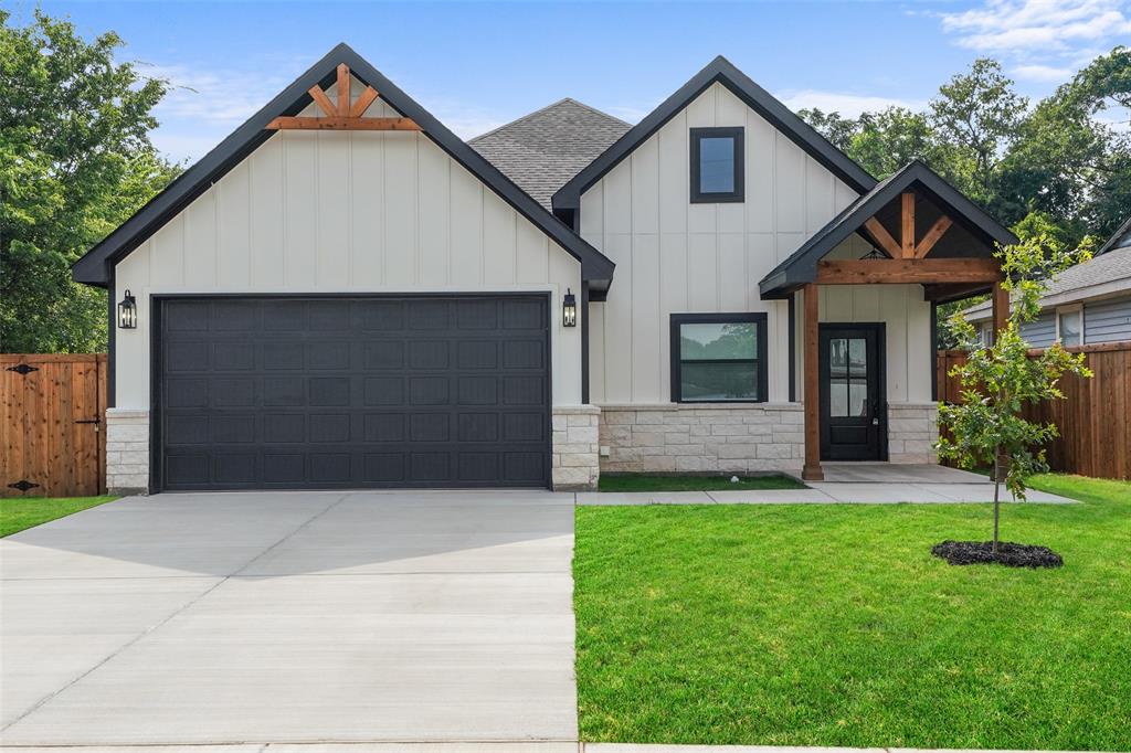 Ideally situated just minutes from Downtown Fort Worth, the Historic Stockyards, and Topgolf, this stunning new construction home offers the perfect blend of modern design, comfort, and everyday convenience.

Designed with both style and functionality in mind, this 3-bedroom, 2.5-bath residence offers approximately 1,718 square feet of thoughtfully designed living space. Soaring cathedral ceilings and a striking floor-to-ceiling fireplace feature wall create an immediate sense of scale and sophistication, while the open-concept layout makes the home ideal for both daily living and entertaining.

The kitchen is appointed with quartz countertops, custom cabinetry, and clean designer finishes that elevate the entire space. The spacious primary suite provides a private retreat, highlighted by an impressive oversized walk-in closet offering exceptional storage and functionality.

A rare opportunity to own a beautifully crafted new construction home in one of Fort Worth’s most convenient and fast-growing areas.