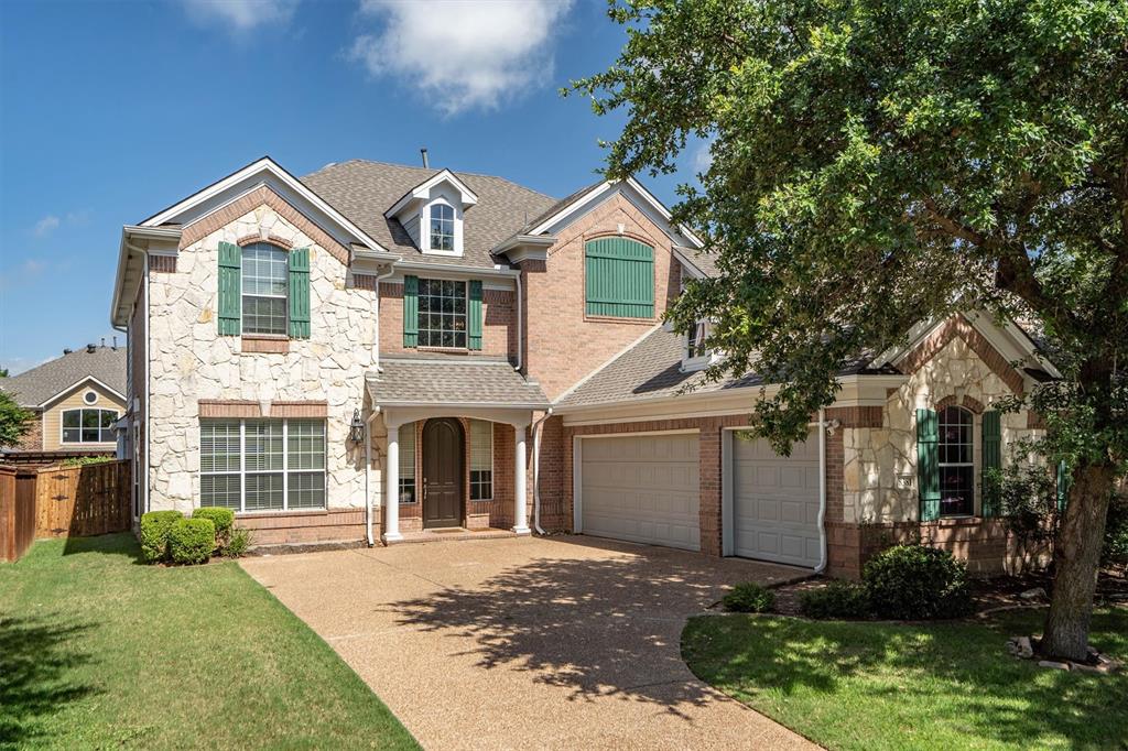 Welcome to this impressive Lantana home offering almost 4,200 square feet of thoughtfully designed living space with room for everyone and everything. A grand foyer welcomes you inside, where you'll find a private office and a versatile bonus room at the front of the home, perfect for a second office, playroom, or sitting area. The formal dining room provides an elegant setting for holiday gatherings and special occasions, while soaring two story ceilings and a gas fireplace create a warm and inviting atmosphere in the spacious living room. Designed with entertaining in mind, the open concept layout seamlessly connects the living area, kitchen, and breakfast room, allowing you to stay connected whether you're hosting friends, cheering on your favorite team, or preparing meals. The oversized primary suite is tucked away on the first floor and offers peaceful backyard views, a beautifully appointed ensuite bath, and a generous walk in closet. Upstairs, you'll find three additional bedrooms with convenient access to bathrooms, along with a large gameroom featuring a wet bar and an attached media room, creating the ultimate space for movie nights, game days, and entertaining guests. Step outside to enjoy the private backyard, complete with a brick patio and plenty of green space for pets, play, or relaxing in the Texas sunshine. Located in the highly sought after Lantana community, this exceptional home offers the perfect blend of space, comfort, and functionality, all within a neighborhood known for its outstanding amenities, scenic trails, parks, and community events.