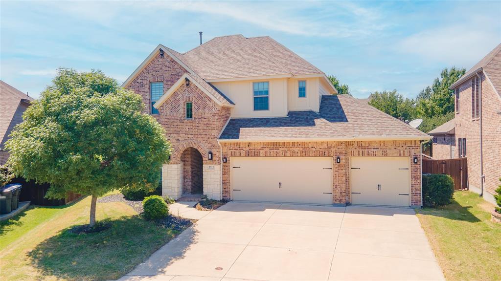 Fabulous floor plan featuring ensuite bedroom with large shower and 5th bedroom or office plus half bath and Primary suite all located on the main level. You will also find 2 additional bedrooms, a full bathroom and a large gameroom on second level all tucked away on a huge pie shaped cul-de-sac lot just minutes away from Collin College, McKinney North HS and primary schools in the coveted master planned community of Timber Creek.

Designed for both everyday living and entertaining, this home showcases soaring ceilings, walls of windows, rich hardwood floors, and an open-concept layout filled with natural light. The spacious kitchen is a dream for any home chef with abundant counter space, extensive cabinetry with glass fronts, and exceptional storage throughout.

A dedicated study or 5th bedroom offers the perfect work-from-home setup, while the private primary suite features a spa-inspired bath featuring an oversized shower and soaking tub. Enjoy a custom closet system designed for comfort and organization.

Upstairs, generous secondary bedrooms and flexible living space with a large media closet provide room for everyone. Step outside to enjoy the huge covered patio overlooking the expansive backyard with endless possibilities for a future pool, play space, or outdoor retreat. The oversized 3-car garage adds even more storage and functionality.

Located just steps from community amenities including a resort-style pool, fitness center, scenic jogging and biking trails, parks with gazebo, playgrounds, fishing areas, greenbelts, lakes, and sidewalks, this home offers the perfect blend of luxury, comfort, and community living.