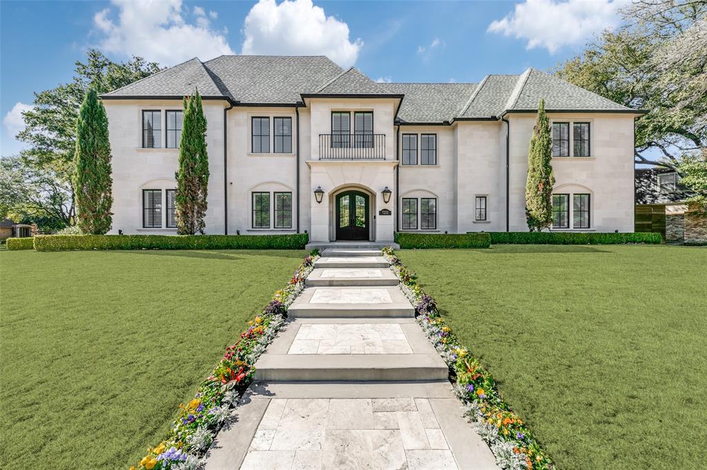 A unique custom home with exquisite attention to detail, located on a private street. This home is finished with the finest materials, including Italian marble flooring, intricate trim work, custom iron doors, and stunning lighting fixtures. The kitchen boasts top-of-the-line features with Calacatta and Cristallo quartzite countertops. The master bath features quartzite counters, a mosaic tile wall, heated floors, a large walk-in shower, and a freestanding tub. Perfect for entertaining, the home includes a crescent-shaped bar, wine closet, a large game room, and a media room. Outside, there's a covered patio with a grill and a pool. Attached quarters with a separate entry add to the amenities of this home. Additional special features include a Control 4 system, an oversized garage, and landscaping that fully utilizes the 0.54-acre lot.
