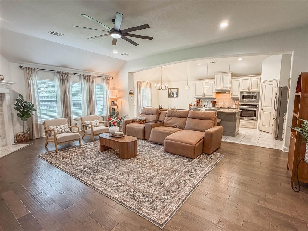 From the moment you arrive, this thoughtfully updated J. Houston home welcomes you with comfort, style, and a sense of easy living. The current seller has invested thousands into totally transforming the backyard to include the pool, spa and extending the patio in 2024, but with changing circumstances its now ready for you to enjoy. Featuring NEW luxury vinyl plank flooring throughout (no carpet anywhere), updated fixtures, modern fans, a refreshed front door, and smart exterior lighting designed to save you both time and money. A spacious entry opens into an inviting living area with a cozy fireplace, flowing seamlessly into an entertainer’s kitchen with a large island and a generous breakfast nook perfect for gathering. The desirable split-bedroom layout offers privacy, while the secluded primary suite serves as a peaceful retreat with a luxurious bath and expansive closet. Step outside to the covered patio - ideal for quiet mornings or unwinding at the end of the day. Nestled in a quiet Cove subdivision with access to a community pool, park, walking trails, shops and restaurants. This home also includes approximately two years remaining on the foundation warranty from J. Houston Homes. Washer, dryer, and refrigerator are negotiable with the right offer, and a full spec sheet with paint details is available upon request—making it easy to envision your next chapter here.
