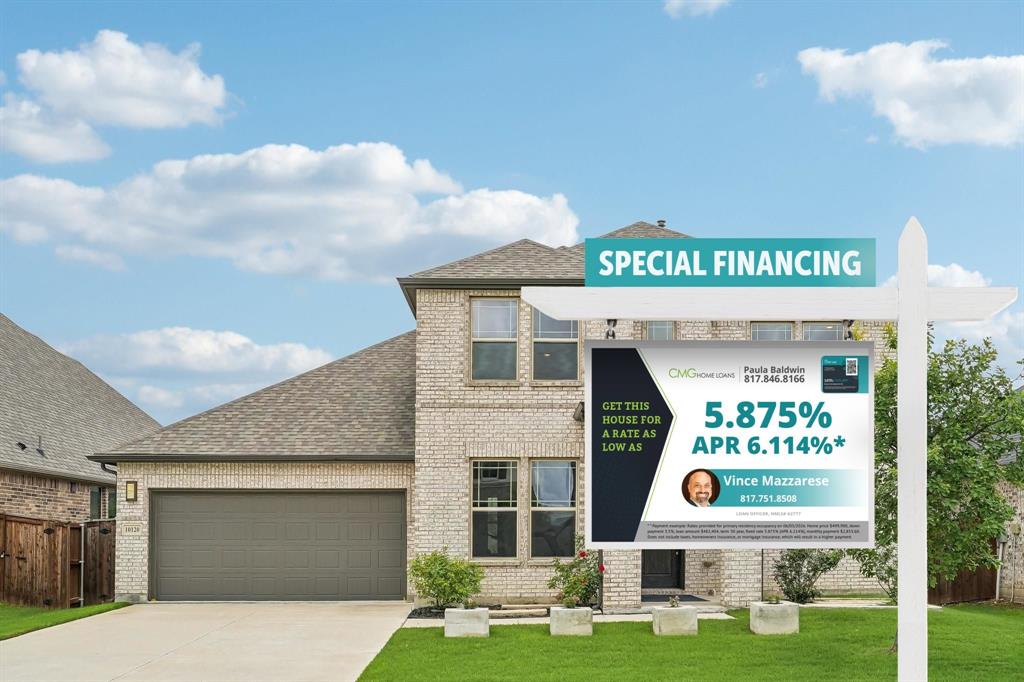 This house comes with a REDUCED RATE as low as 5.875 (APR 6.114) as of 6-5-2026 through List & Lock. This is a seller-paid rate buydown that reduces the buyer’s interest rate and monthly payment. Terms apply, see disclosures for more information.
VA ASSUMABLE MORTGAGE with an incredible 2% rate!
Welcome to this impeccably maintained MI Home in the highly sought-after Berkshire community, zoned to top-rated Northwest ISD. Designed for both comfort and style, this home features 4 spacious bedrooms, 2.5 baths, a dedicated office (or 4th bedroom), and a game room — all with a smart split-bedroom layout.

Step inside to soaring ceilings, abundant natural light, and luxury plank flooring throughout. The open-concept design flows seamlessly into a gourmet kitchen with custom cabinetry, elegant finishes, modern fixtures, and a large island perfect for entertaining.

Upgrades include motorized blinds, LED exterior lighting, and designer touches throughout. Enjoy resort-style living with access to a clubhouse, pool, walking trails, parks, and a catch-and-release pond — all just minutes from shopping, dining, and major highways.

This is the perfect blend of luxury, functionality, and location — don’t miss it! HOA includes -POOL, CLUBHOUSE, OUTDOOR GRILLS,WALKING TRAILS, CATCH & RELEASE POND!  Beautiful water feature entering the community!  Berkshire Elementary!
