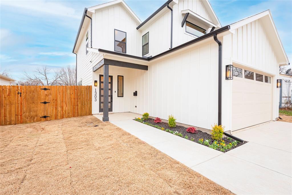Welcome to this stunning new-build modern farmhouse in the heart of downtown McKinney. This thoughtfully designed 3-bedroom, 2.5-bath home, with primary bath featuring luxury finishes. Enjoy 10ft ceilings and 8ft doors throughout, creating a spacious and light-filled interior. The chef’s kitchen offers custom cabinetry, premium Forno appliances, and elegant Taj Mahal quartz countertops, beautifully paired with nail-down white oak hardwood floors. The entire home—including the attic and garage—is fully insulated with spray foam for superior energy efficiency and year-round comfort. The oversized garage features a 10ft ceiling, a custom 8ft garage door and beautiful epoxy painted floor. Custom black-frame windows add modern character. Just minutes from McKinney’s historic downtown square, this home delivers luxury finishes, quality construction, and an exceptional location.