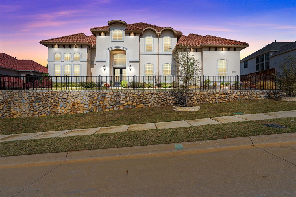 Welcome home to this Stunning Beautiful Toll Brother Custom Home. This 6020 SF Home boast 6 Bedrooms, 5.5baths in Prestigious neighborhood of Southlake Meadow. The graceful dual curved staircases of the Sandhaven lead into an open second-floor hall that overlooks the great room below. Enter into a grand foyer featuring elegant lighting with a separate study and formal dining area. Kitchen offers oversized island overlooking main living area. The relaxing master suite has bath that rivals a five-star resort with dual vanities, central soaking tub and large walk-in shower and closet.  Other highlights of this most popular model home design include: spacious office, sophisticated kitchen with a large island, private guest suite, two-story great room fireplace,  game-room, and a large, separate laundry room with sink and room for second refrigerator and more. Don’t miss this opportunity to live in one of most prestigious DFW communities.