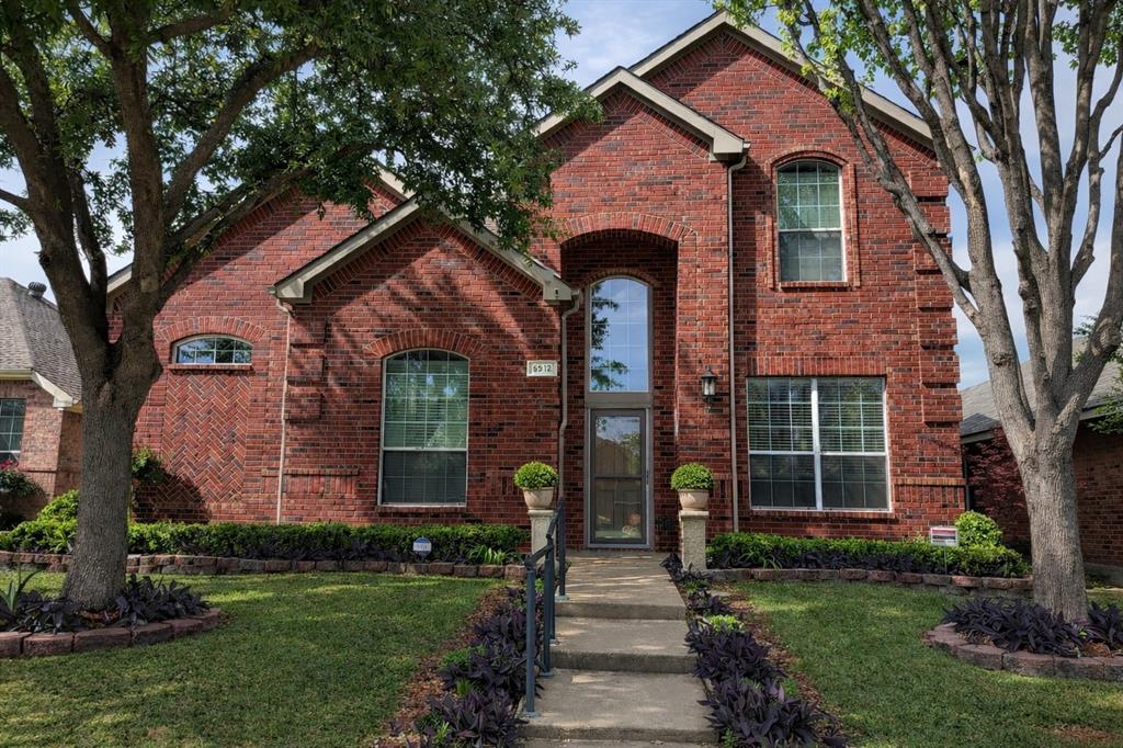 Welcome to 5912 White Pine Drive, a spacious 4-bedroom, 2.5-bath brick home located in the sought-after Pine Ridge Estates community of McKinney. Offering approximately 2,486 square feet, this home features a functional floor plan, alley-entry garage, and comfortable living spaces designed for everyday life.

Inside, you'll find updated granite countertops in the kitchen and bathrooms, attractive wood-look Pergo laminate flooring, and a cozy fireplace that can be used as either gas or wood-burning. The primary bedroom is conveniently located downstairs and offers a large closet with excellent storage. Upstairs features three additional bedrooms plus a versatile game room, playroom, or study area, providing flexibility for a variety of lifestyles.

Major updates include a roof replaced in recent years, water heater replaced in 2022, fiber internet availability, alarm system, and HVAC units with new coils serviced by Burnside Heating & Air and maintained on a service plan. The home also offers four attic spaces, providing exceptional storage throughout.

Step outside and discover one of this property's most unique features—a private backyard retreat filled with mature landscaping, colorful Japanese maples, evergreen plantings, winding garden paths, decorative hardscaping, a gazebo, fire pit, storage shed, and a custom outdoor garden railway that creates a truly one-of-a-kind setting for relaxing or entertaining. The south-facing yard has been thoughtfully designed to provide beauty, privacy, and year-round enjoyment.

Residents of Pine Ridge Estates enjoy access to a community pool, park, playground, and green spaces while being conveniently located near highly rated McKinney ISD schools. Just minutes away are Gabe Nesbitt Community Park, Apex Centre, PSA McKinney, McKinney Public Library, shopping, dining, and entertainment. 

Home is now in process of being vacant and move-in ready. Some of the home's pictures are virtually staged.