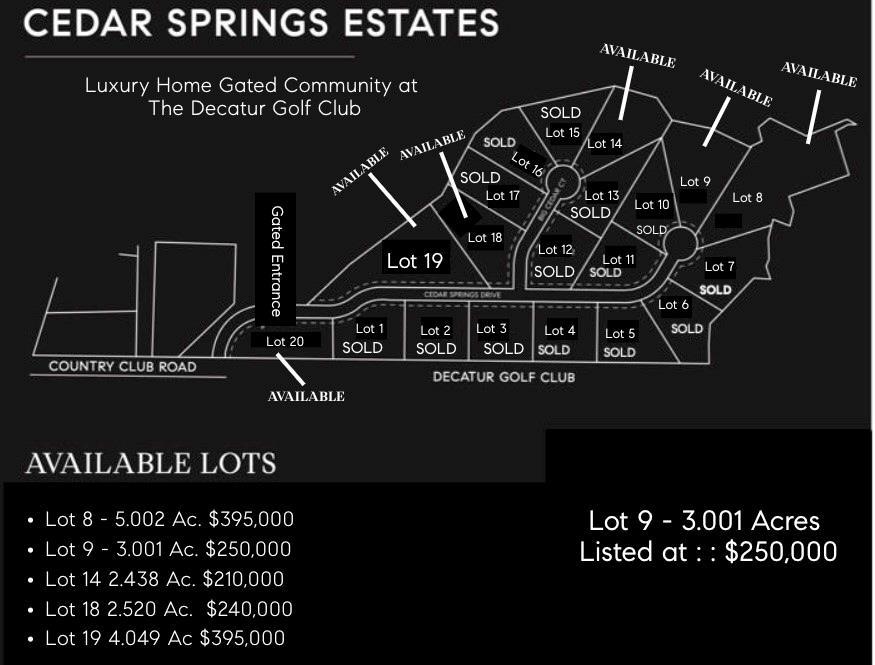 Cedar Springs Estates - Land