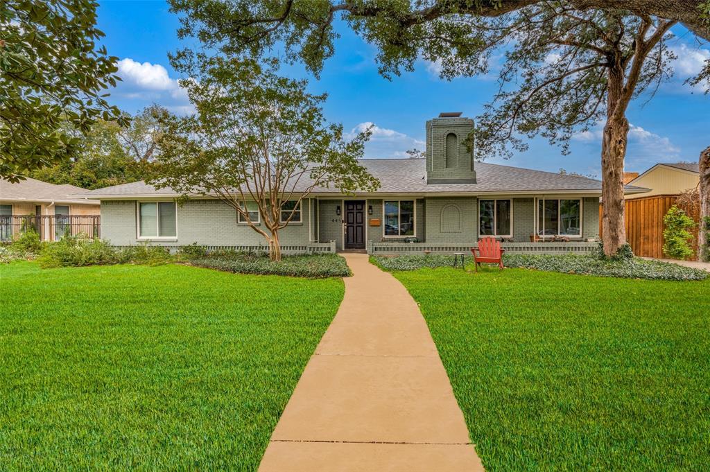 Traditional Wynnewood North ranch with exceptional backyard setting featuring a sunken pool area and multiple back patios. Unusually large guest house with full kitchen, full laundry room, and full bathroom. Gated driveway with electric vehicle charging station. Newer roof. Beautifully updated kitchen. Hardwoods throughout.