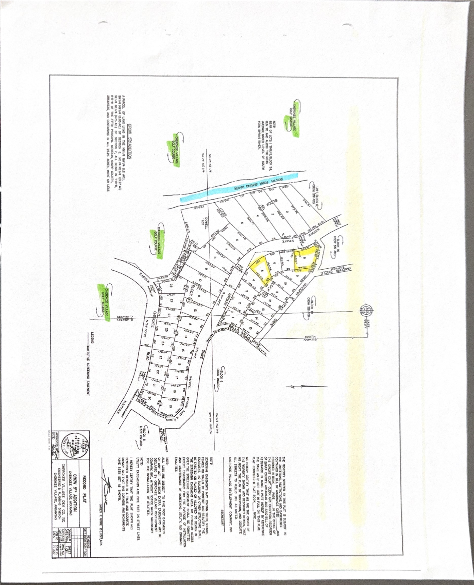 Here is the perfect opportunity to purchase 4 beautiful lots for one closing fee. You will find two lots located close to the North Golf Course, across the road from the Southfork River which runs through Cherokee Village and along side of the popular golf course. These lots are all level ground, perfect for building, with one being a nice corner lot setting on the corner of Wabash Dr and Yancopin Drive.  The other two lots are located at the South Golf Course and they too are nice level lots perfect for building. Two lots are located in Fulton County and 2 are in Sharp County but all are within Cherokee Village City Limits.