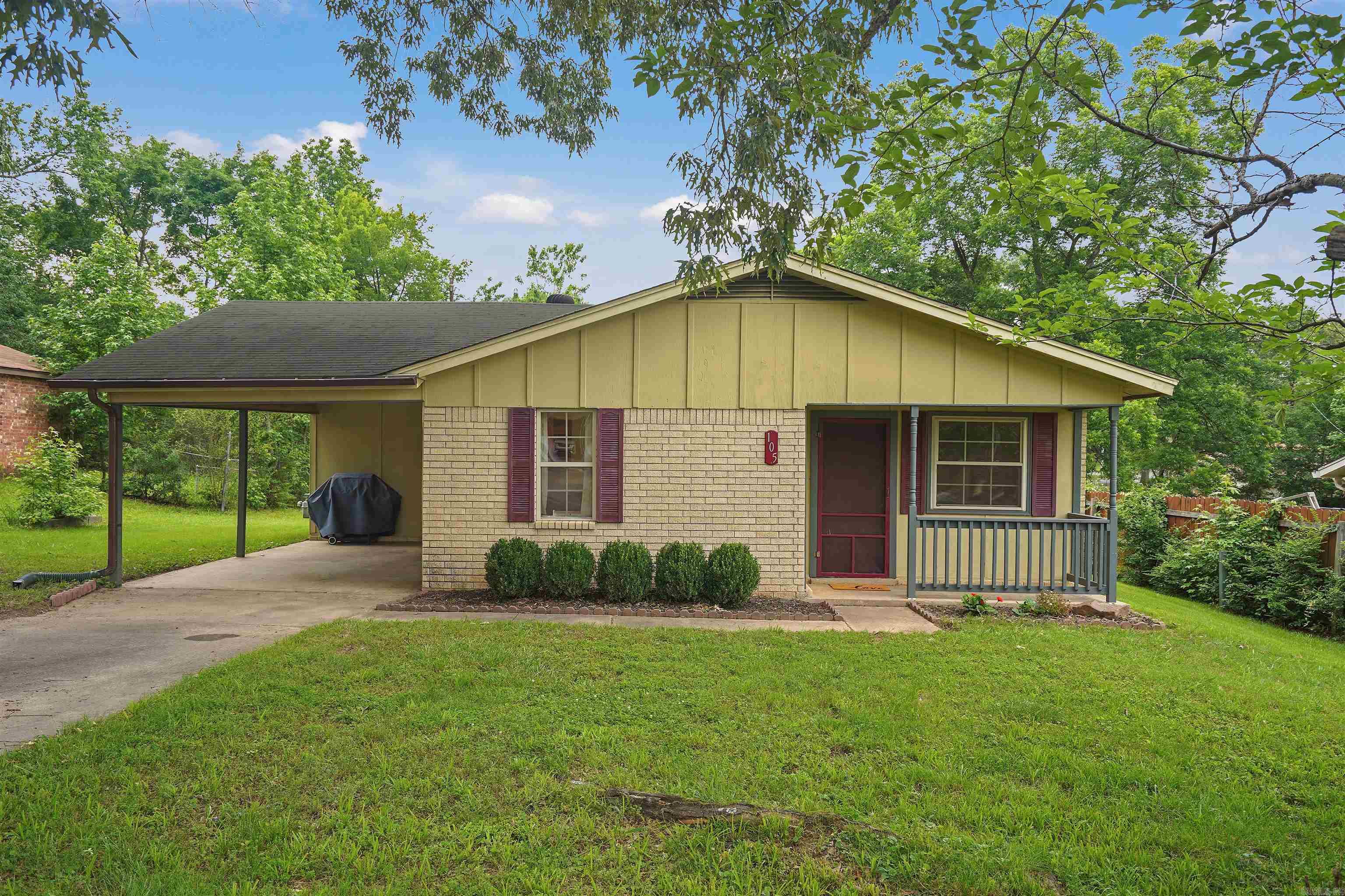 This nicely updated and well maintained 3 bedroom home with 1 & 1/2 baths is conveniently located on a flat lot within the Sherwood community. The Bill Harmon Rec Center is a short walk away. Inside the home, you'll find fresh paint, flooring, newer windows, and temperature-adjustable canned lighting. The water heater was replaced in 2022 and the central heat and air were replaced in 2016. The fridge, microwave, kitchen settee, washer, dryer, outside storage building, and outside grill all convey for the new owners at no additional cost.