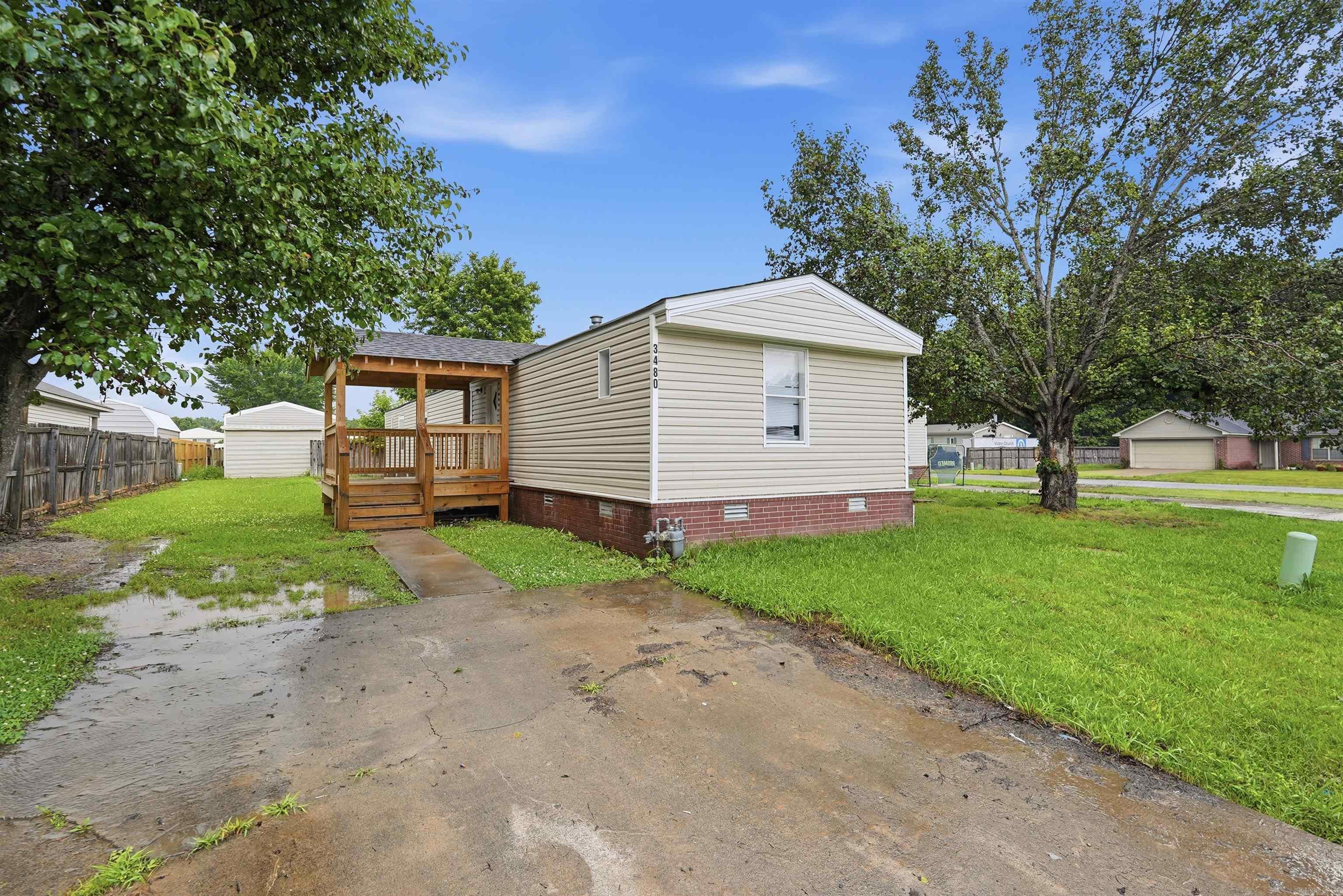 Great home in Shiloh Creek Estates! New Roof. New Deck. Just 8 minutes from the shopping center on Elsinger Blvd. Permanent foundation with brick skirting all around. Central Heat and air. Gas fireplace in living room. Gas stove. Storage shed in the back. Schedule a tour now!