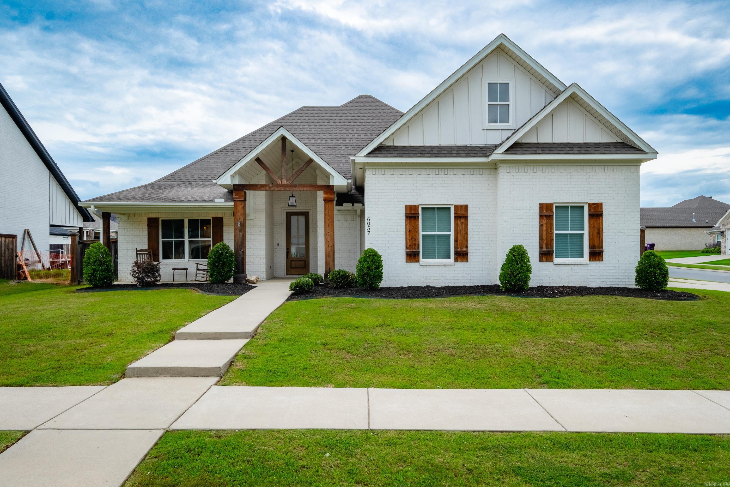 Beautiful like new home that lives like a one level with bonus room/4th bedroom upstairs. Open floor plan, new paint, stone countertops throughout, custom cabinetry, fully fenced flat backyard and primary bedroom connects to the laundry! This is such a great floorplan and right down the street from an Elementary school and middle school! Enjoy being centrally located in Bryant as well as in the country to hear the frogs at night!