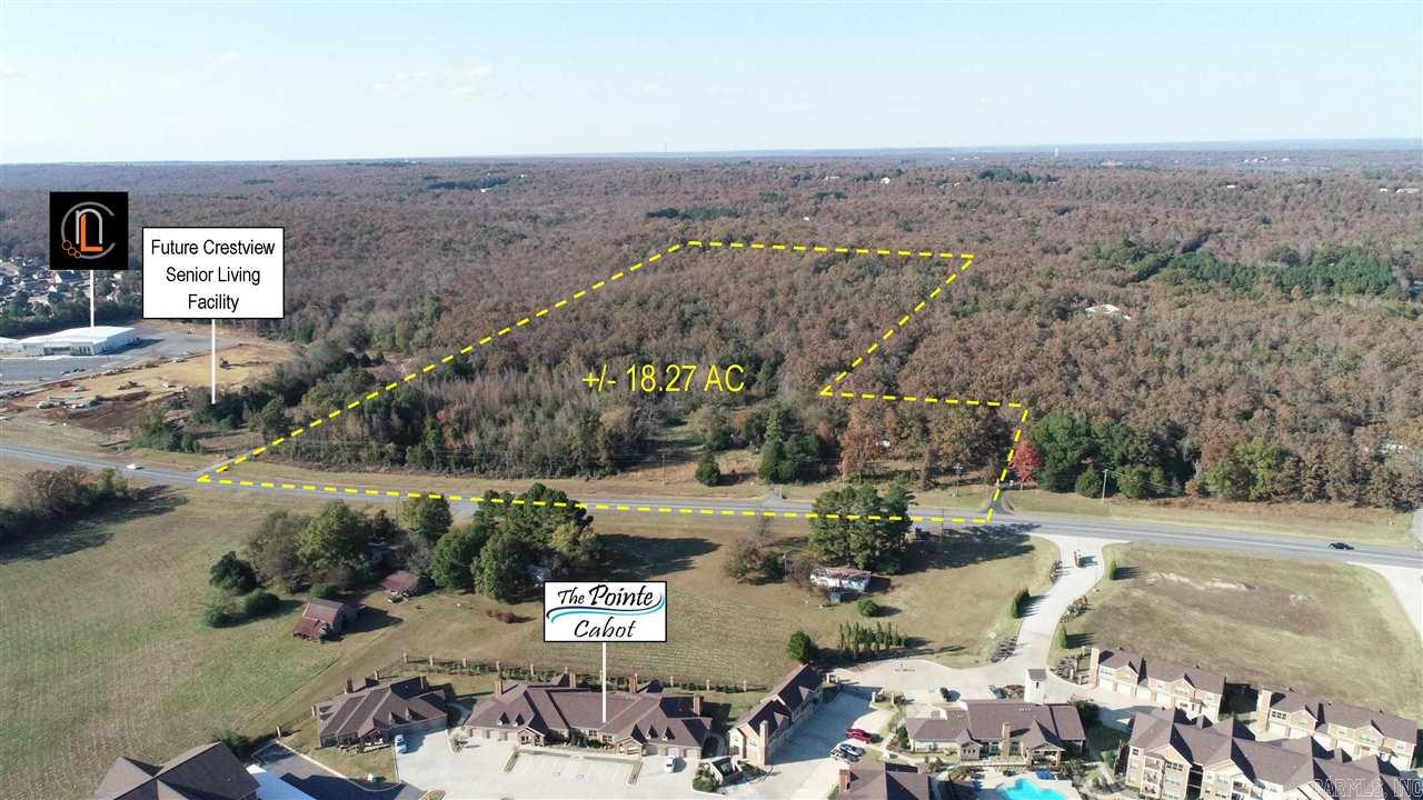 Prime Development location with over 226' frontage on W. Main St/Hwy 89 in Cabot. Site offers excellent visibility & quick access to both I-57 & Hwy 5.  Estimated traffic counts are over 11,000 vehicles per day.  Site is within 1 mile from Walmart Marketplace and within an area, planned large scale development. Property is level with water, sewer & electric available. Recent construction includes Crestview senior Living & Cottages, Atwoods Farm Supply and "The Pointe Cabot" luxury apartments. Additional land available.  Call for more details.
