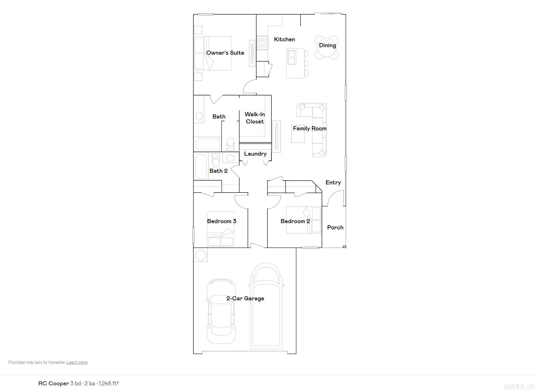 Explore the inviting Cooper plan, distinguished by its charming covered front entry and meticulously landscaped front yard that enhances its curb appeal. This home boasts an open floor plan, encompassing 3 bedrooms and 2 bathrooms, ideal for comfortable living. The spacious family room serves as a central gathering space, perfect for relaxation and entertainment. The dining area seamlessly integrates with a well-appointed kitchen, complete with energy-efficient appliances, generous counter space, and a spacious pantry, catering to the needs of every home chef. Discover more about this delightful home today and envision how it could complement your lifestyle!   **SEE SHOWING REMARKS & AGENT REMARKS FOR IMPORTANT INFORMATION**