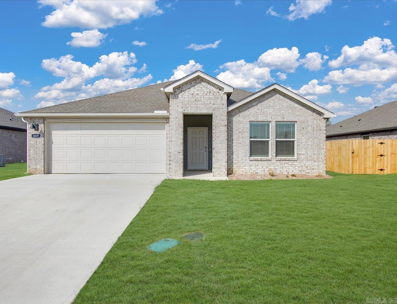 Charming Cali plan in Wolfsbridge at Cabot, located in Cabot, Arkansas! These new construction homes feature modern finishes for comfortable living! Each home has LVP flooring and carpet.  In the kitchen and bathrooms, you’ll find beautiful quartz countertops. The primary bathroom features a walk-in shower and a quartz vanity!  Each home will have 4-sides brick with Hardie® siding per plan. These homes come with a programmable thermostat! 10-year limited Homebuyer’s Warranty! Photos may be stock photos, representative of plan only and may vary as built. Annual taxes is an estimate. HOA is $375 per year with a $75 Transfer fee.