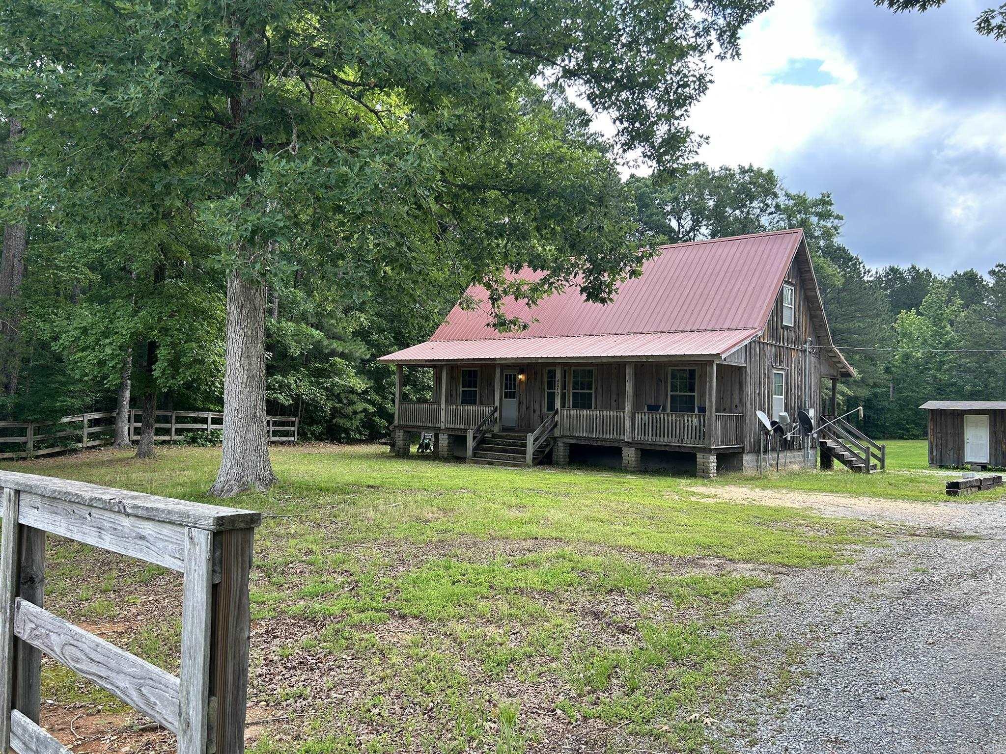Country charm on 1.64 cleared acres outside the city limits! This rustic property offers peaceful rural living with frequent deer sightings thanks to the deer lease located behind the property. The main home features 3 bedrooms, 1 bathroom, full-length front and back porches, wood accents, multiple storage buildings, a chain-link dog run, and partial fencing. A DETACHED STUDIO APARTMENT adds even more flexibility with its own full bathroom, kitchen area with stove connections, and newer heat/cool unit. Taxidermy and antiques may remain with acceptable offer. If you’ve been searching for a quiet country setting with character and space, this is one you won’t want to miss! SEE AGENT REMARKS FOR MORE AMAZING DETAILS!!