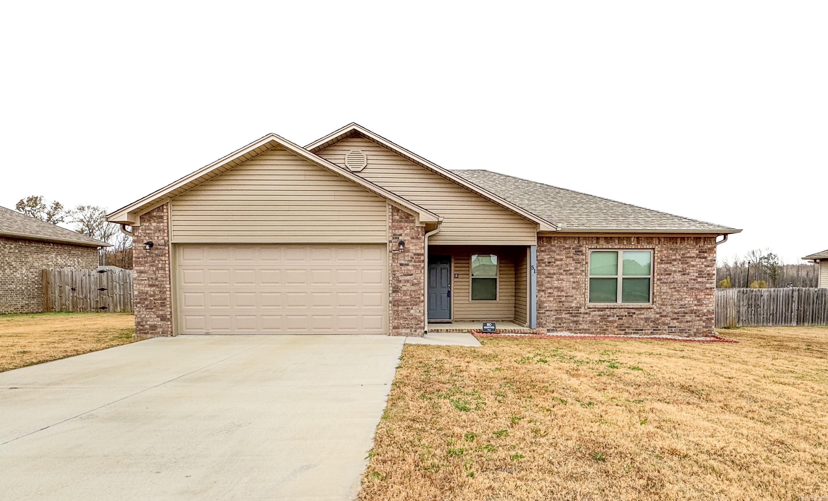 Like New! This modern 3 bedroom, 2 bathroom house has ALL the upgrades! Stainless steel appliances - REFRIGERATOR INCLUDED, farmhouse sink, luxury vinyl plank flooring throughout - NO CARPET, high ceilings, walk-in shower with rain shower head, dual vanities, walk-in closet, garage entry bench with built-in cabinetry, and a fully fenced backyard with covered patio! All within minutes of Cabot schools and the interstate for quick commute to Little Rock Air Force Base, Searcy & Conway. This house is the perfect fit for anyone and is ready to be YOUR home! *No hidden fees