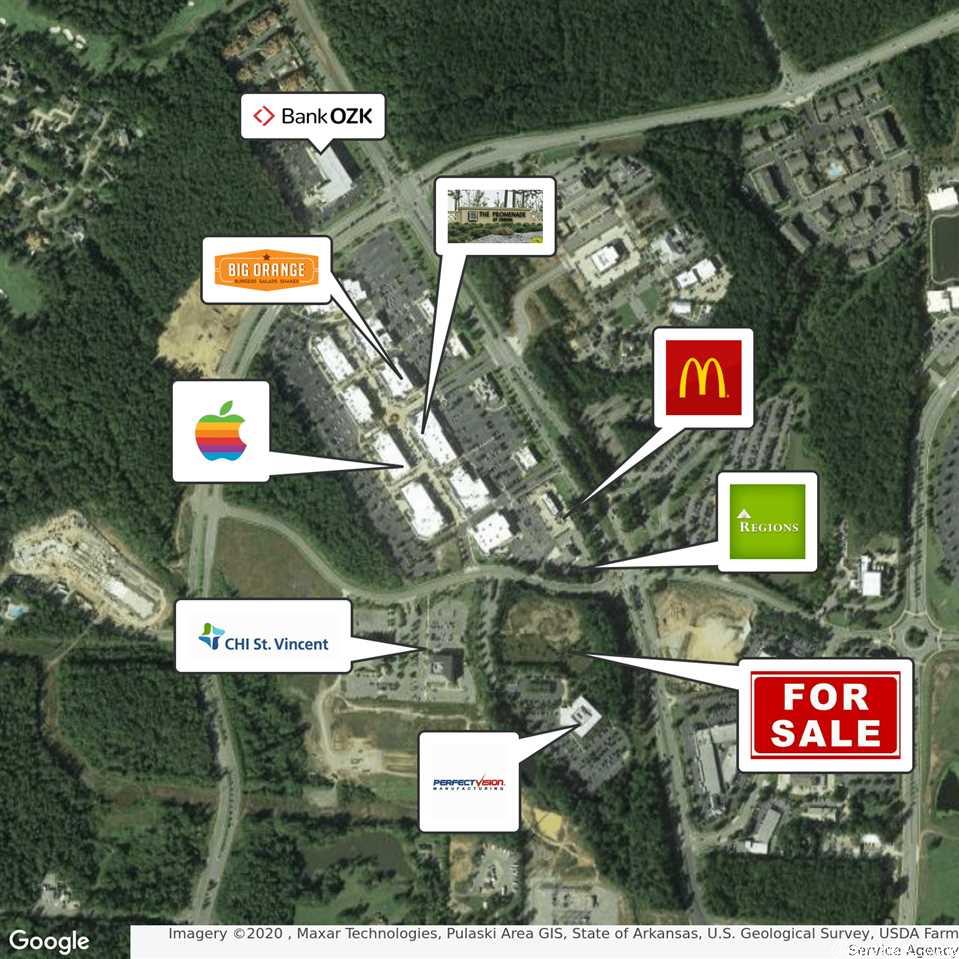 Prime location. Chenal Frontage. Ideal QSR site. Property has Chenal frontage with a curb cut to Chenal. 1.68 Acres.