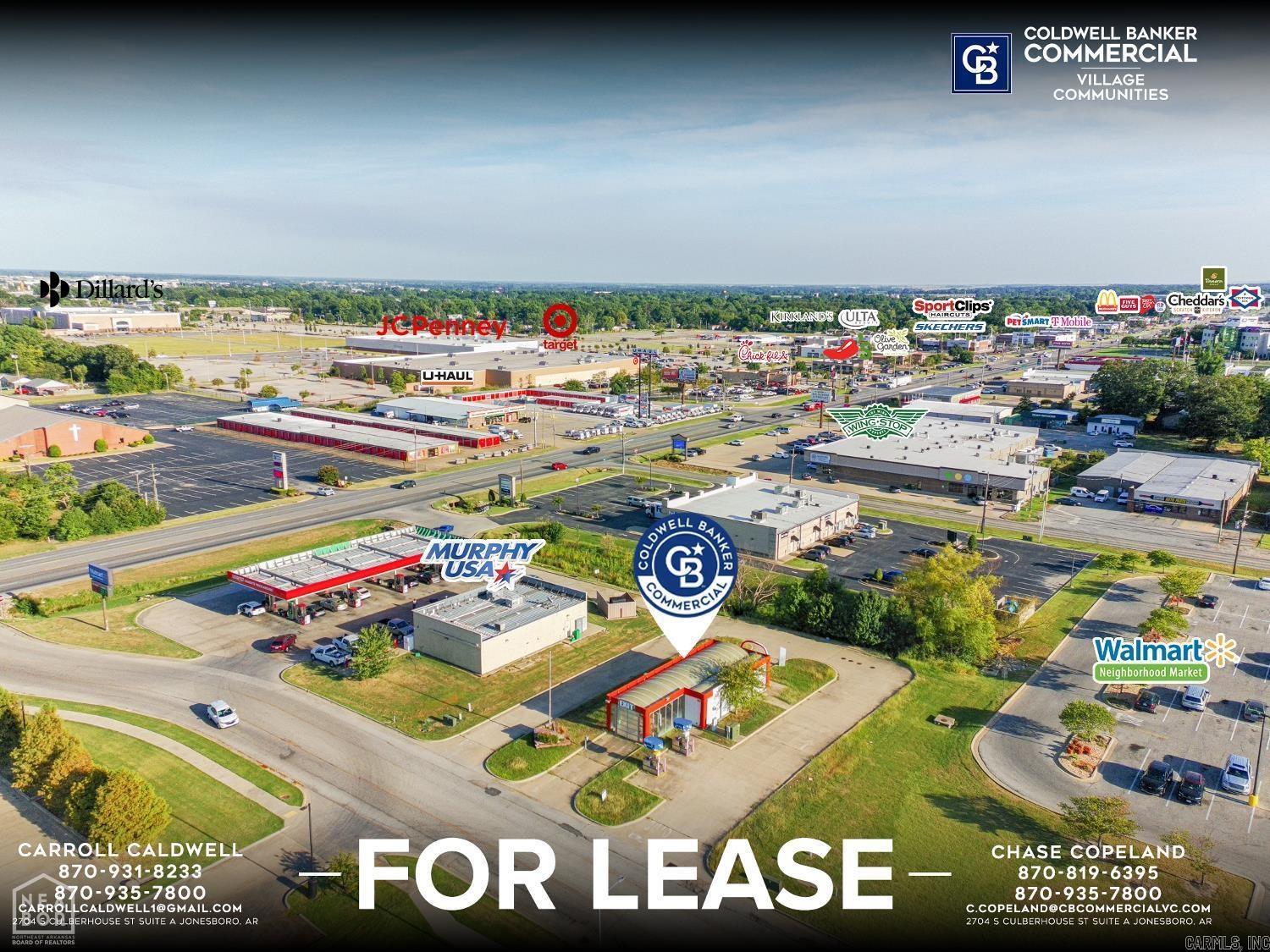 Coldwell Banker Commercial - VC is pleased to present 2823 Creek Drive, Jonesboro, AR 72401, to the market. The property consists of approximately 0.54 acres and includes a +/- 1,344 square foot building. Ownership is willing to complete a custom build-out to accommodate tenant requirements. Strategically located on Creek Drive just off Red Wolf Boulevard, which sees approximately 37,000 vehicles per day, the property is positioned within one of Jonesboro's busiest commercial corridors. Surrounded by major national retailers including Walmart Neighborhood Market, Buffalo Wild Wings, Chick-fil-A, Chili's, Olive Garden, Target, JCPenney, Dillard's, and many others, this location is ideally suited for a variety of small-footprint quick-service restaurant operators and other retail users seeking a premier location in Jonesboro's primary retail trade area.