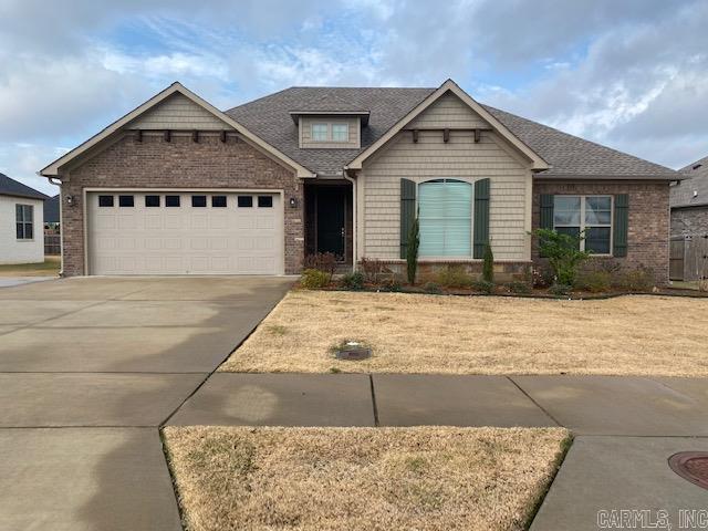 Beautiful home in a new development in west Conway! House has an open concept with vaulted ceilings, and a nice backyard with a covered patio. There are spacious guest rooms, granite throughout, and a large master closet. Wide sidewalks make for wonderful times outdoors enjoying this location and neighborhood. Home is conveniently located by many navigable Conway corridors to make commutes around town and central Arkansas easy for those coming and going.