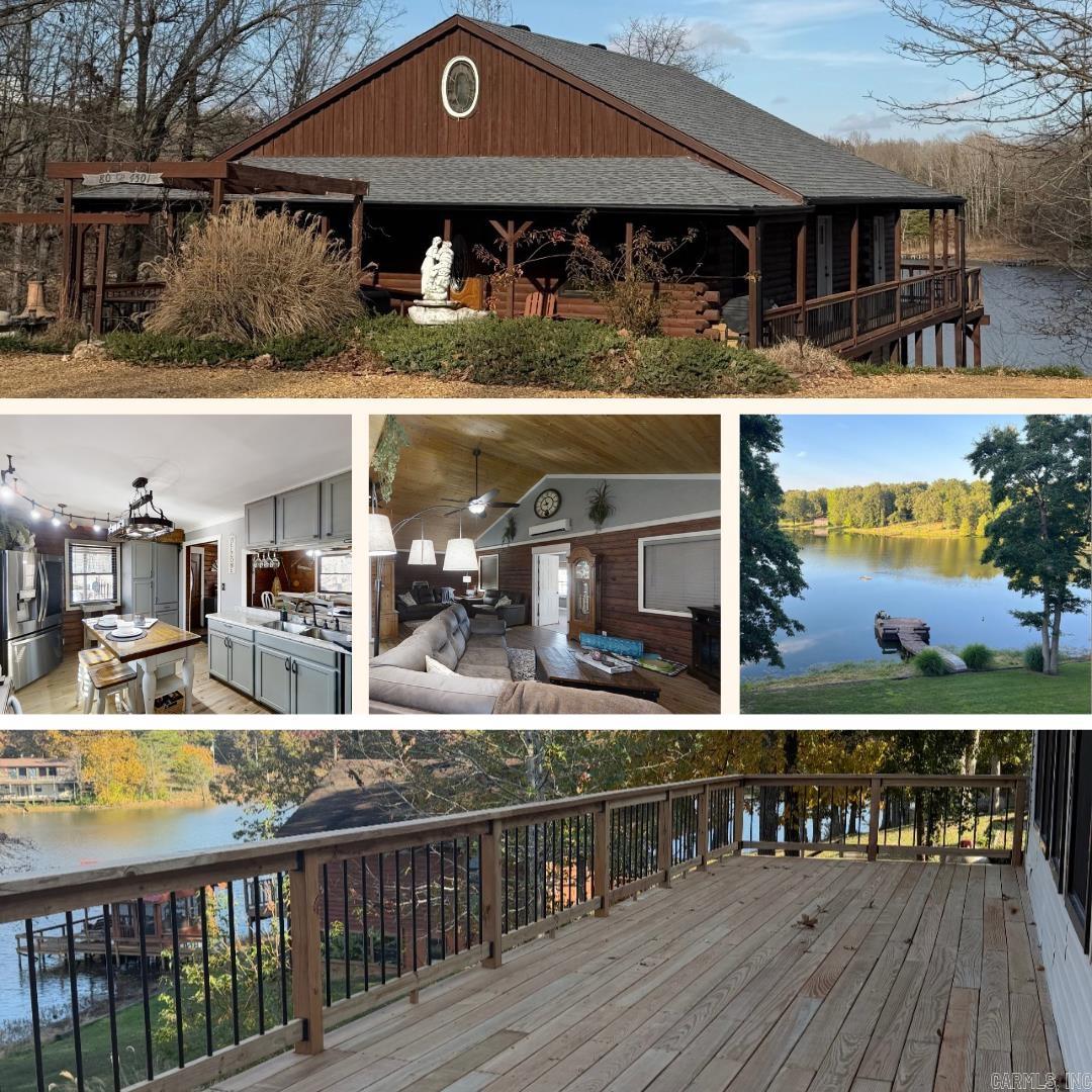 Recent Updates include a New Roof/Gutters,New Deck and Railing, New Water Heater, Septic tank pumped and new riser installed on septic tank. This peaceful property is a 2BR, 1BA, 2730 sq. ft. home sitting on 1.62 +/- acres sitting on one of the highest points overlooking Frie Lake. This peaceful property has an open floor plan allowing for a smooth transition from the kitchen area to the dining room and living areas. The back deck has a relaxing ambiance as you sit and watch the wildlife in the surrounding woods and overlooking the lake. The upstairs level offers new Anderson'' windows throughout. The downstairs is a full walkout basement offering an amazing large room for entertaining. A beautiful live edge wood bar area and extra living space. The property has a 30x46 shop with 12 ft. ceilings and is heated/cooled with a bonus Atlas' 9,000 lb lift. There is also a small Storage Shed with an awning for extra storage space. Call to set a showing today. Appointment only showings.