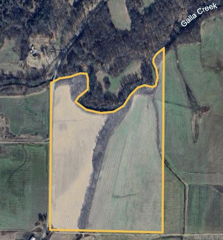 These +/- 64 acres are in a gorgeous part of Pope County. Minutes from Lake Atkins and the Arkansas River with a great view of Petit Jean mountain, and located on the Gala Creek, this property is rich farmland. Actual acreage to be determined by new survey after accepted offer and price of $3,000/acre to reflect survey.  This parcel of rich farmland is part of over 800 acres of contiguous farmland being sold in five separate listings; Tract 2, Tract 3, Tract 4 Hwy 105 S, Tract 5 Lambert Lane, and Tract 6 Hwy 105 S Atkins.