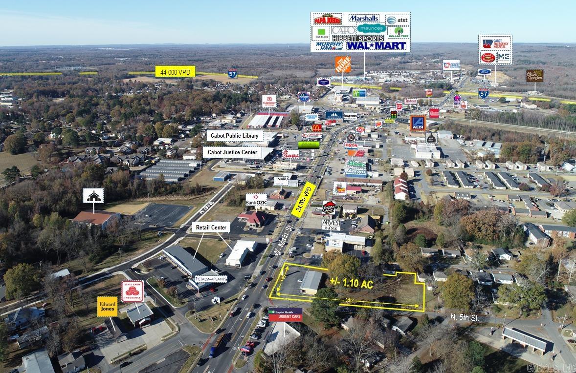 Location! Location! Location! Prime commercial lot w/145’ Frontage on W. Main Street/Hwy 89. Perfect for retail, fast food, & restaurants. Located on a heavily traveled commercial corridor w/ explosive growth in 2024 including Chick-Fil-A, Aldi’s, Hampton Inn, Holiday Inn & Cabot Justice Center. Estimated traffic is 21,000 VPD w/ population of 6,581 in 1 mile radius, 27,755 in 3 mile, & 45,337 in 5 mile radius. Property is zoned C-2 w/ city utilities. Site is offered as an Absolute NNN Ground Lease only, minimum 10 Year Term.This property is within an area experiencing heightened demand due to the explosive growth and lack of availability.
