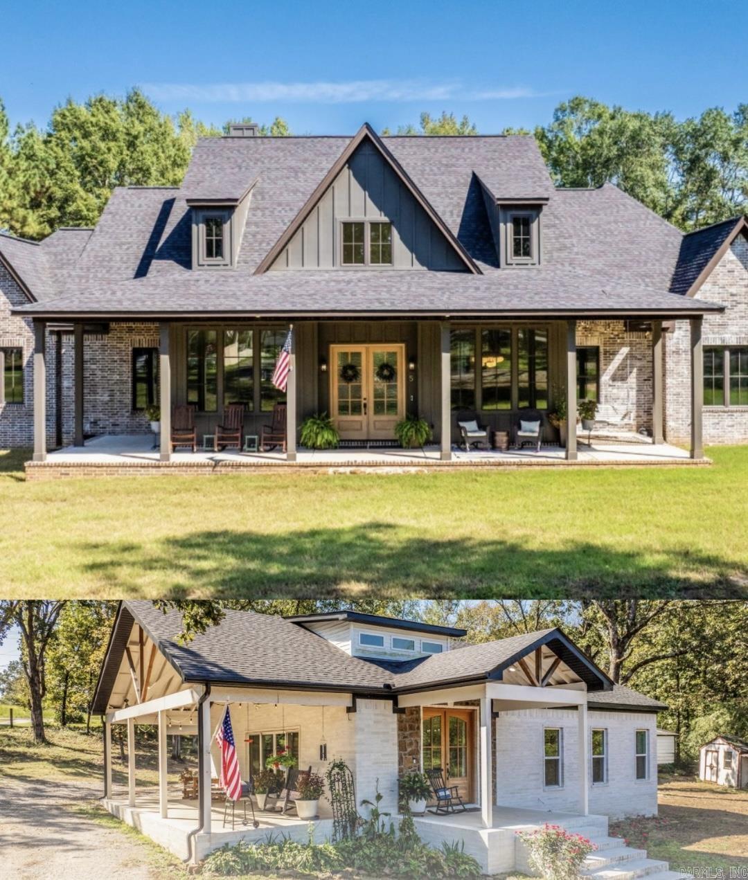 Beautiful home on 5 acres in Greenbrier Schools with private drive & Guest House. Main home (3,746 sq ft) features 4 beds, 4.5 baths, office, upstairs bonus room, and backyard paradise. Open living/dining with double oven, gas cooktop, oversized island, and butler’s pantry. Primary suite offers a spa-like bath with soaking tub, walk-through shower, and large walk-in closet. Ample storage throughout including a secure gun safe closet. Covered outdoor patio includes a wood-burning stove, full kitchen with bar seating, fridge, ice maker, dishwasher, sink, and gas hookup. Property also includes an in-ground storm shelter, rocked fire pit, and 10x12 utility building. Second home (1,469 sq ft) offers 2 beds, 2.5 baths, office, butler’s pantry, stainless appliances, custom skylights, smart features, & a laundry/closet combo that can be accessed from both bedrooms. Two covered porches with vaulted ceilings, sliding side doors, and attached spacious carport. Additional amenities include a 30x30 shop with electric and wood stove perfect for storage, entertainment or a workshop. Only 40" away from Greers Ferry Lake and 35" from downtown Little Rock. One-of-a-kind property ready to call home!