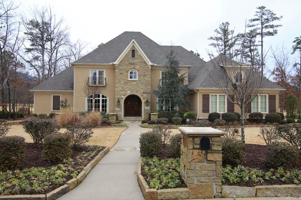 Spectacular French Country home located on Bear Den golf course! Custom built w/ hardwood floors, 10’ ceilings, gorgeous light fixtures, & 2 fireplaces. Handsome Library. Formal Living Room & Dining Room w/ Butler’s Pantry. Chef's Kitchen open to Breakfast Area & Hearth Room. Luxurious Master Suite with Sun Room. Upstairs w/ 3 Bedroom Suites, Office, Media Room/5th Bedroom w/Bath. Elevator & Staircase. Landscaped flat yard, side load 3-car garage, covered terrace, & screened porch w/ golf course view.