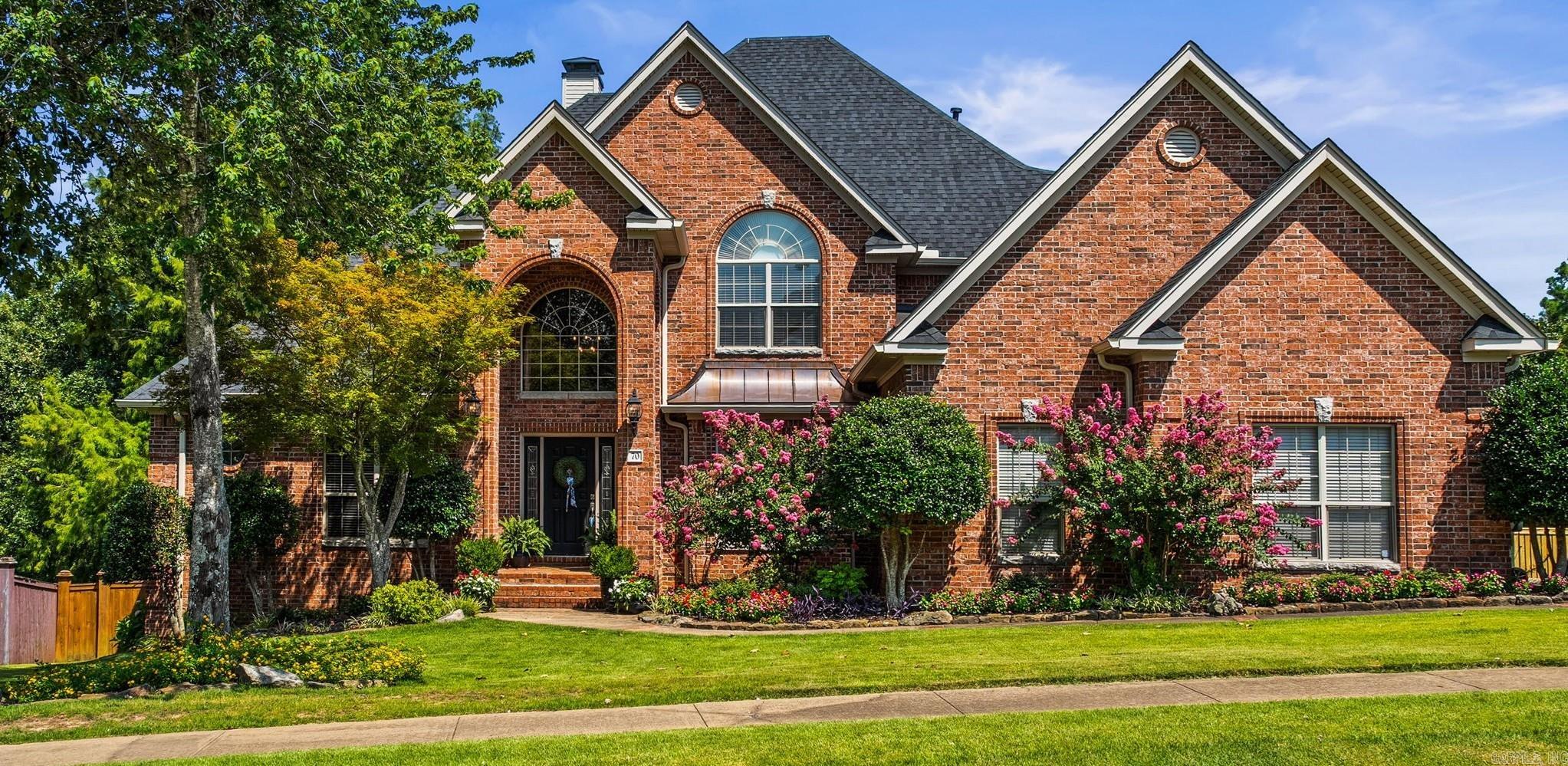 Stunning home in beautiful Chenal Valley!  This one has it all and is in gorgeous move in condition! The perfect setting for family living and entertaining both indoors and out! Spacious light filled family living room with vaulted ceiling, fireplace and access to outdoor terrace, Banquet sized dining, Wonderful eat in kitchen with quality appliances that flows into hearth room with FP. Fabulous primary on the main level with luxurious bath with double vanities, Handsome separate home office! Upstairs: 3 guest bedrooms with two baths, Large game/media room and additional sep. bonus room or upstairs den. Spectacular private back yard with wonderful landscape, salt water pool and water feature. Roof 2025, 3 car garage. Truly an outstanding place to call home!