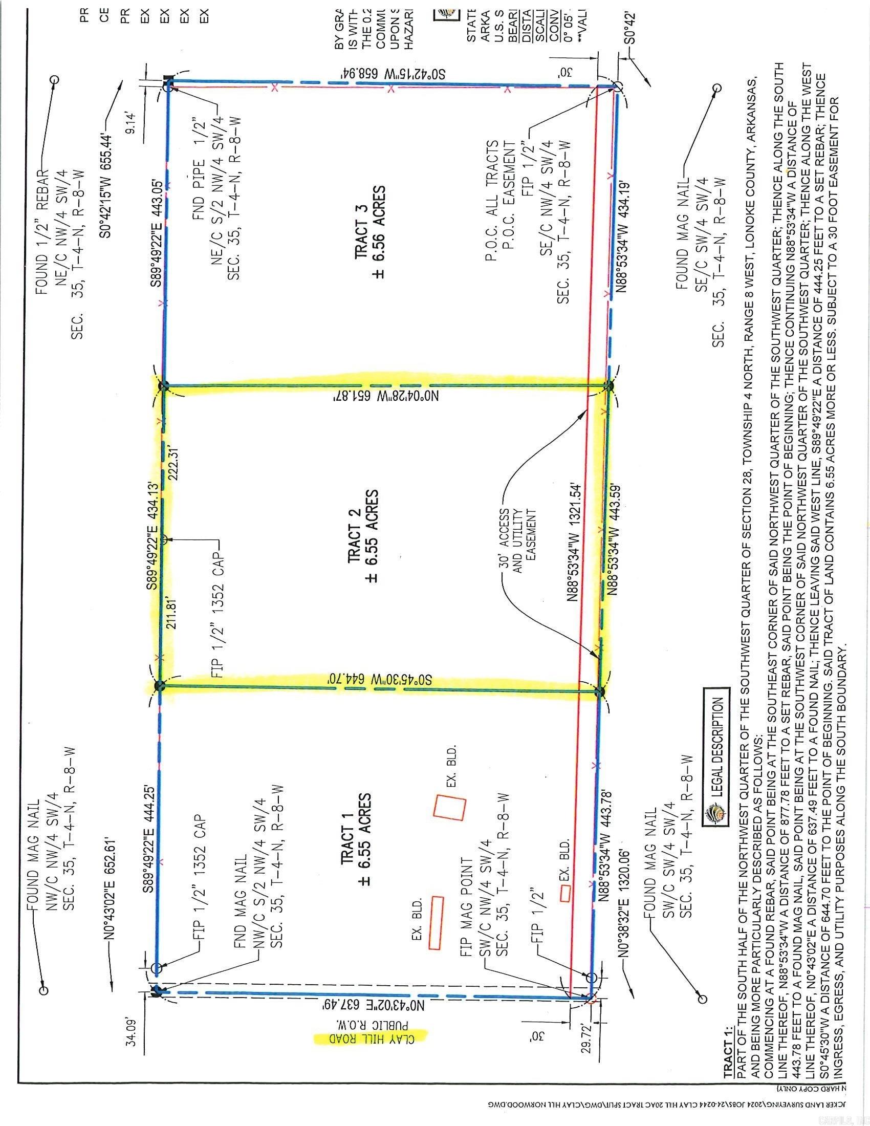 Tract 2 offers 6.55 +/- acres. Far enough away from any traffic, but close enough to dining & shopping. No restrictions.  Most of the trees are smaller and should be easier to clear for your home.  ***Boundary Lines are Approximate***