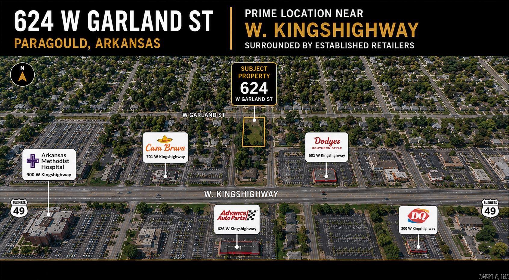 Prime commercial opportunity at 624 W Garland! This vacant lot offers excellent flexibility for a variety of business uses, from professional office space to retail development. Zoned Commercial Connecting Corridor, the property is positioned in a centrally located area with convenient access to the main business district. Whether you are looking to build a new business location, investment property, or retail concept, this site provides a prime foundation for future growth and development. Great potential in a convenient location just off the central business corridor, providing excellent accessibility while maintaining a less congested setting.