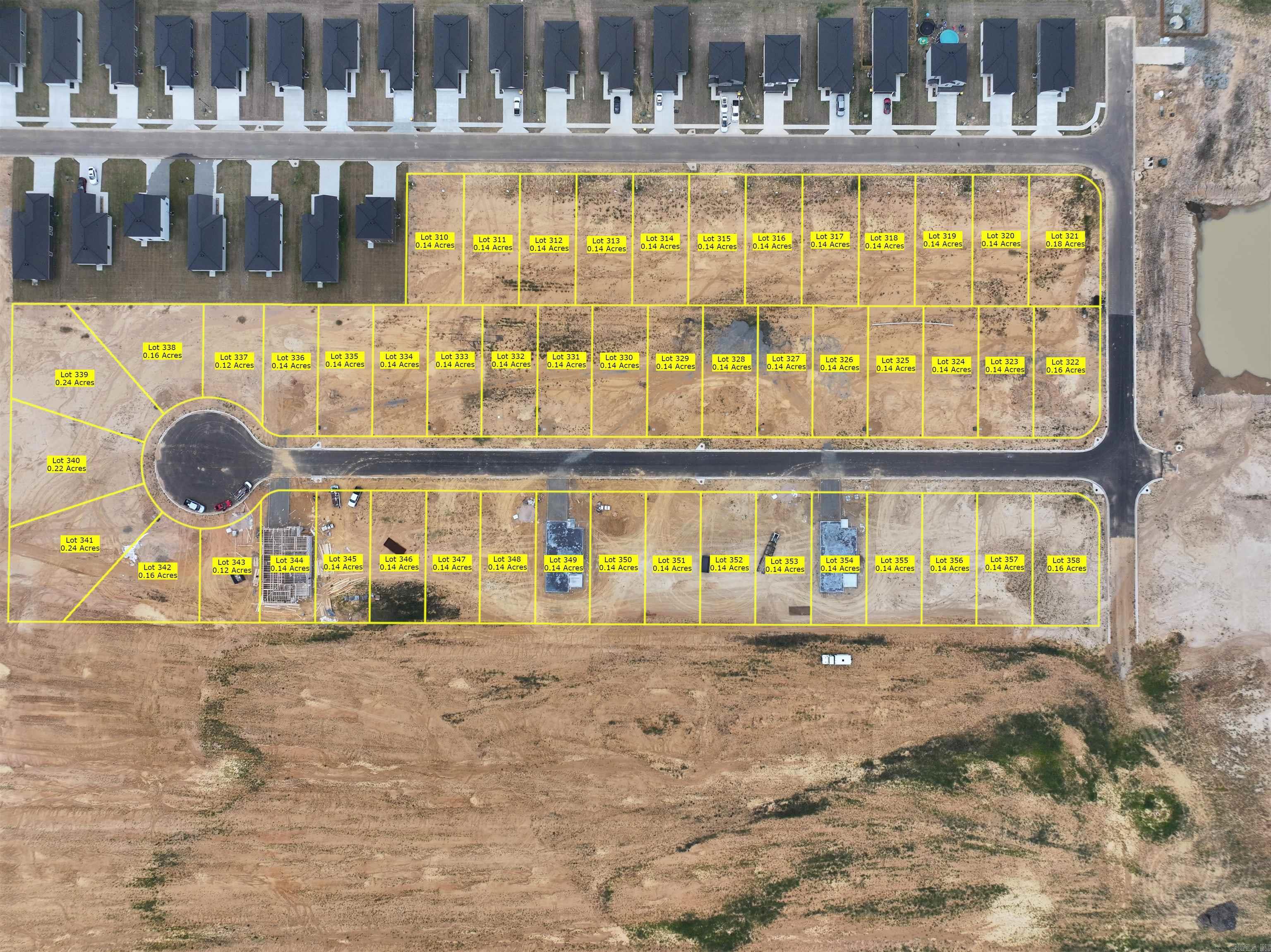 Ready to build! Lots are precision leveling and pad ready.
