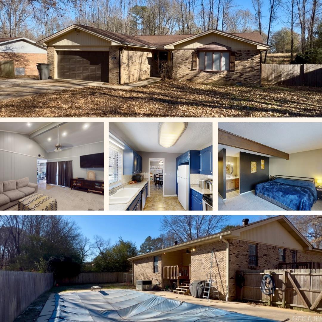 This move-in ready 3 Bedroom, 2 Bathroom home has 1,706 SqFt with vaulted ceilings and a spacious primary suite. Recent updates include fresh paint, a new backslash in the kitchen, blinds, new hot water heater, new A/C unit and ductwork. Outside there is an in-ground pool, covered deck, fully fenced backyard, side deck, and a chain link fence side yard. Call to set a showing today.