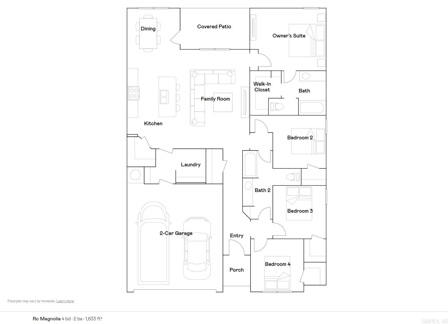 The charming  Magnolia plan is full of curb appeal with its welcoming front porch and front yard landscaping. This home features an open floor plan with 4 bedrooms, 2 bathrooms, and a large family room. Also enjoy a cozy breakfast/dining area, and a lovely kitchen fully equipped with energy-efficient appliances, ample counter space, and a roomy pantry for snacking and delicious family meals. Plus, a covered entryway. Learn more about this home today!  **SEE SHOWING REMARKS & AGENT REMARKS FOR IMPORTANT INFORMATION**
