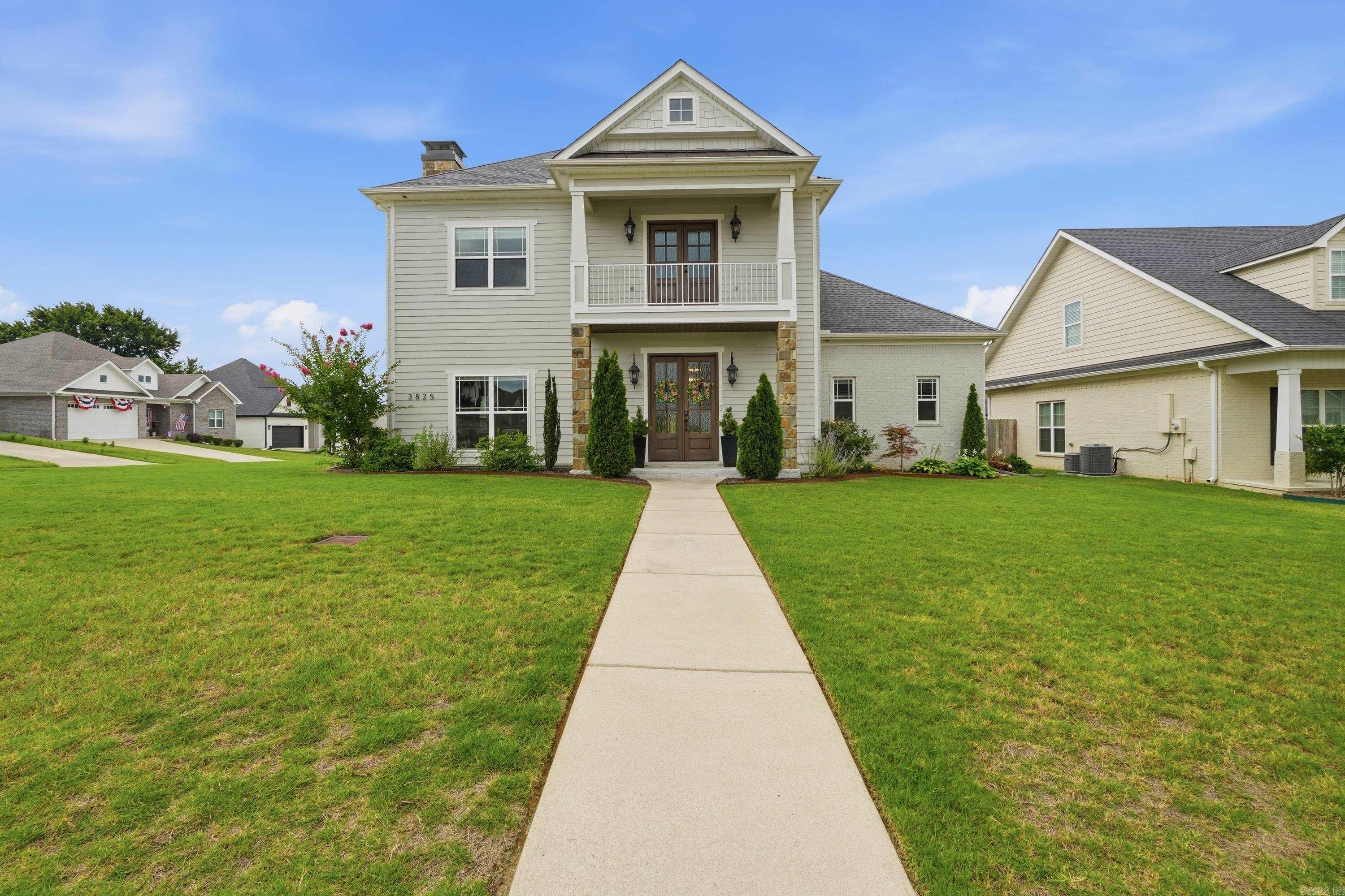 Beautifully upper-level balcony retreat and corner lot home in established Conway neighborhood featuring thoughtful design and flexible living spaces. The upper-level balcony offers a charming outdoor retreat for relaxing or entertaining. The welcoming entry includes a sitting nook and elegant coffered ceilings that set a refined tone upon arrival.   The kitchen offers a pot filler and blends style and functionality, ideal for everyday living and entertaining. Tall ceilings, abundant natural light, and statement chandeliers enhance the open and inviting throughout.   The spacious primary suite features a large walk-in closet with a custom storage system including dual pull-down upper rods for added hanging space and efficient storage.    Multiple flexible living areas include a secondary living space or bonus area idea for an office, playroom, or lounge. Large picture windows provide excellent natural light.   Additional highlights include a brand-new privacy fence, walk-in attic storage, and a tankless water heater. Conveniently located near Conway amenities.