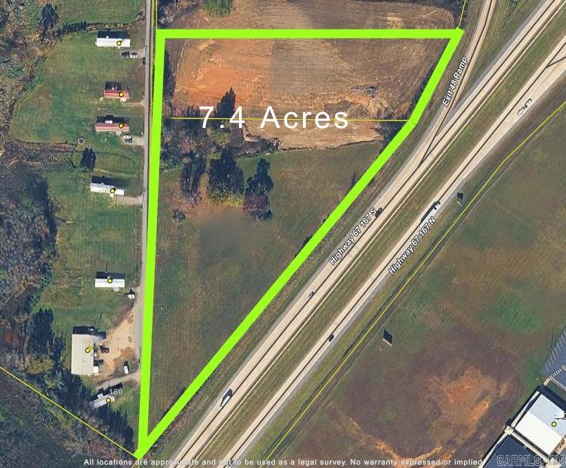 This property offers over half a mile of frontage on Highway 167, strategically located between Searcy and Judsonia, Arkansas. With exceptional exposure and traffic counts exceeding 29,000 vehicles per day, this site delivers the high visibility essential for business success.  The opportunities are endless for commercial development, and the property is especially well-suited for an RV park, given its size, frontage, and prime highway access. A rare opportunity to secure a highly visible tract in a growing corridor with outstanding development potential.