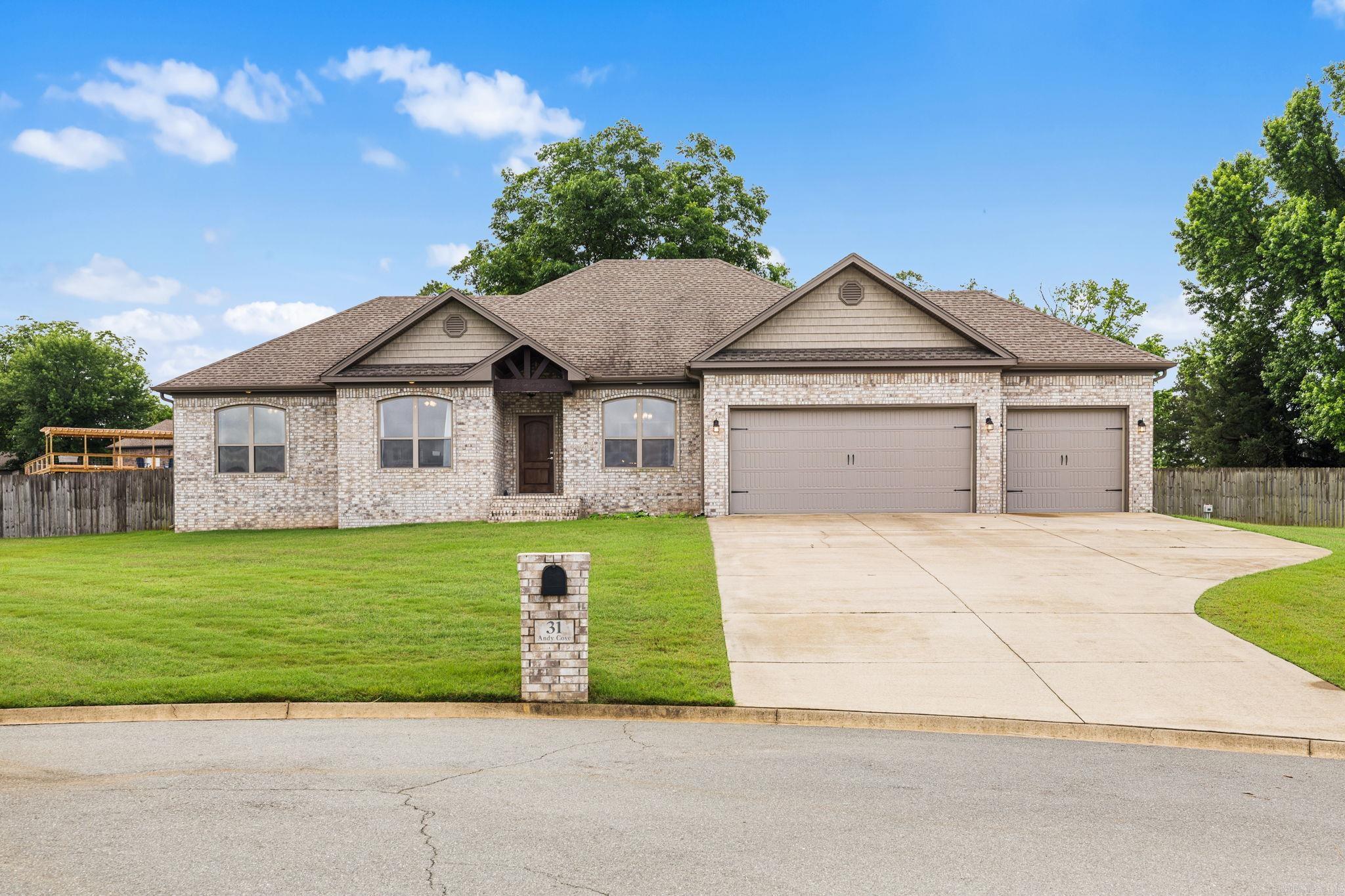 Welcome to this beautiful 4 bedroom, 2.5-bath residence tucked away on a quiet cul-de-sac! This well designed home offers a spacious living room that flows seamlessly into the stunning kitchen, featuring abundant cabinetry, a breakfast bar, pantry,and a dedicated coffee bar-perfect for everyday living and entertaining.  Enjoy meals in the formal dining area or gather around the open-concept living space accented by a cozy gas log fireplace. The oversized primary suite is a true retreat, complete with his and hers closets and a custom tiled walk-in shower. Additional features include a large laundry room, convenient locker/storage area, and plenty of storage throughout. Outside, you'll find a covered back patio ideal for relaxing, a storage building for all your tools and equipment, and a spacious 3-car garage offering room for vehicles, hobbies, and more. This exceptional home combines comfort, functionality, and style in a desirable location. Don't miss your opportunity to make it yours!