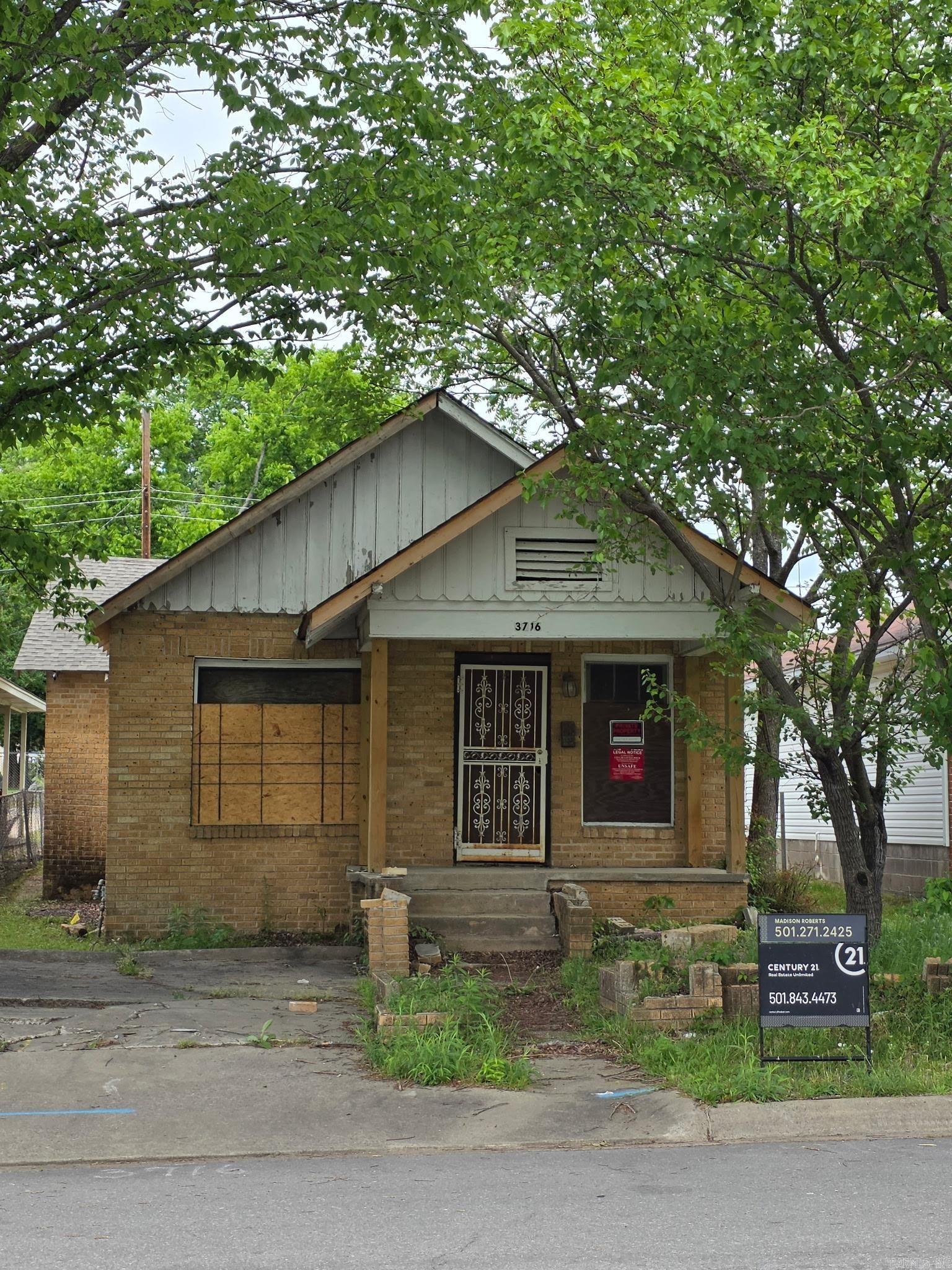 Completely gutted 1,008 sq ft property - ready for full renovation. No interior walls, electrical, or plumbing currently in place, offering a true blank slate for investors or builders. Major structural updates already completed, including new subflooring and a new roof. Ideal opportunity to customize and design from the ground up.   Property is being sold as is.