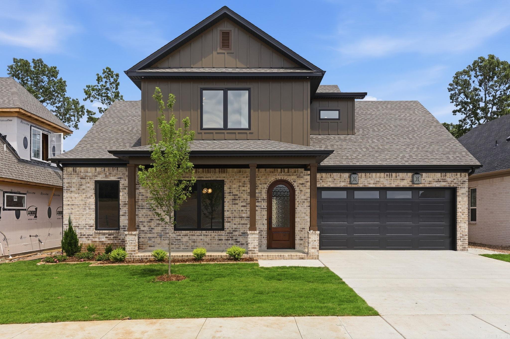 Welcome to Mountain Brook, West Little Rock's newest neighborhood. This two-story, five-bedroom, three-and-a-half-bath home is full of comfort and space. The main level features an open living room with a clear view into the kitchen and dining area, perfect for gatherings. The large kitchen features a center island, pantry storage, and easy access to the covered back porch, perfect for relaxing outside. The primary suite is on the main level with a roomy bath, walk-in shower, soaking tub, and a large closet. An office sits near the front entry, which is great for working from home. Upstairs, you will find four more bedrooms, two full baths, and a big playroom that gives everyone space to spread out. The layout is simple and practical with great flow on both levels. A two-car garage, laundry room, and a covered front porch add to the appeal. Built by HD Homes with quality detail throughout. This home sits in a quiet area close to shopping, dining, and top-rated schools. A wonderful place to call home.