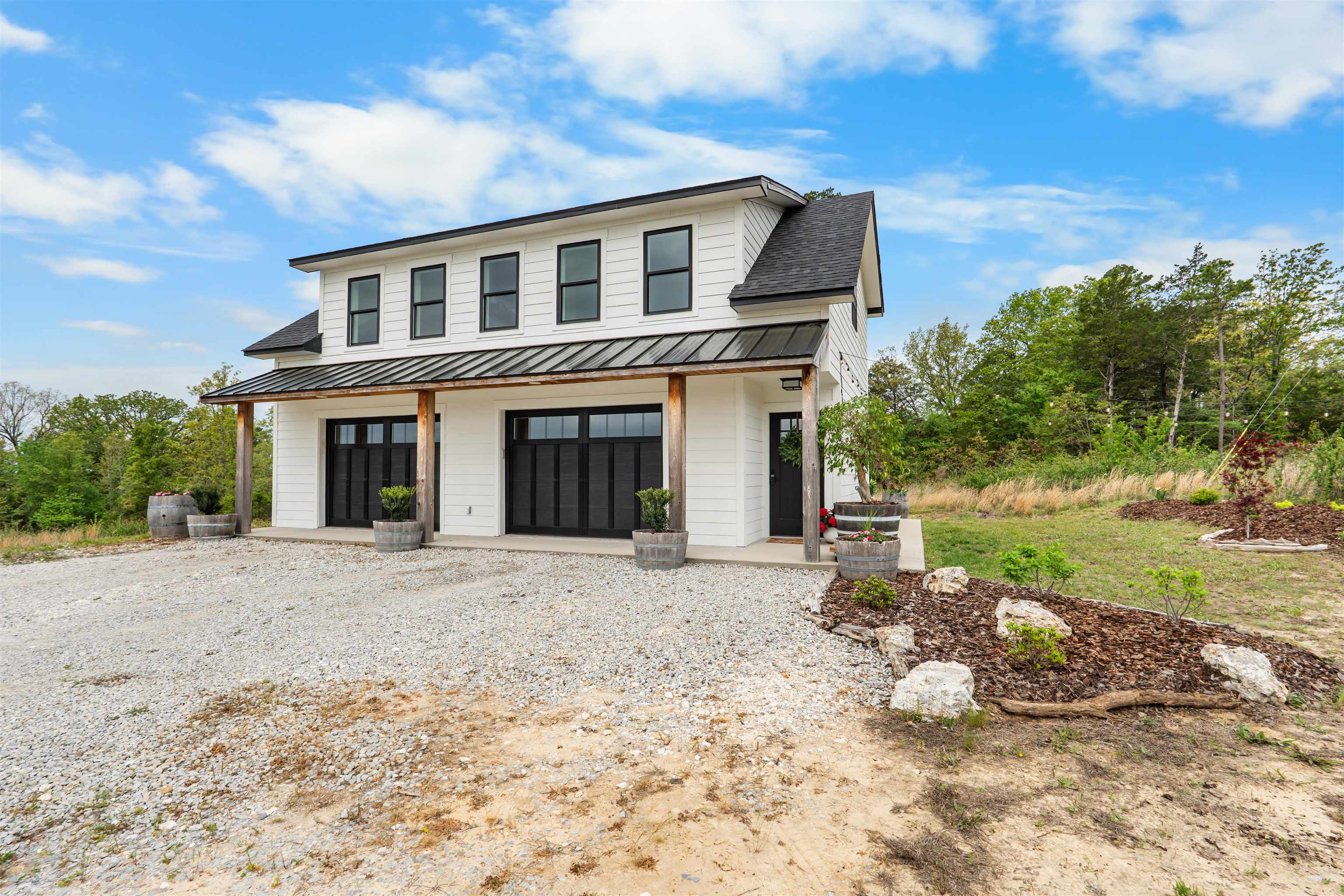 Check out this beautifully built 1 bedroom, 1.5 bath home sitting on 35 acres of open land! Situated above a 2-car garage this modern home offers an inviting open concept living room and kitchen with stunning vaulted ceilings that create a bright and spacious feel. Lots of windows for natural lighting and to enjoy the view!  The spacious bedroom features a walk-in closet with a convenient laundry area and a private full bathroom complete with a walk-in shower and relaxing soaking tub.  The 35 acres is mostly open, offering endless possibilities, whether you’re looking to start a hobby farm, build additional structures, or simply enjoy wide-open space and privacy. If you’ve been searching for a newer home with acreage and room to grow, this property is full of potential and ready for your vision!