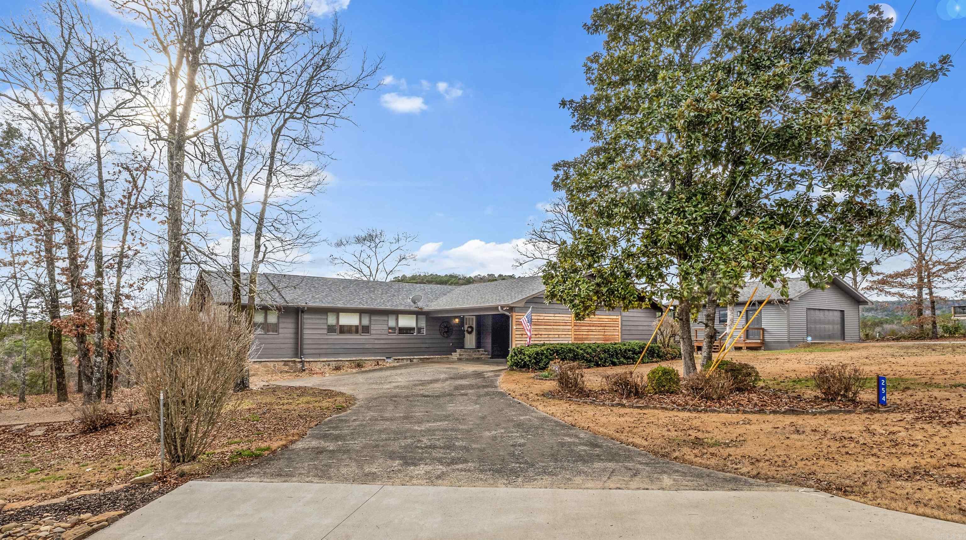BREATHTAKING VIEWS OF GREERS FERRY LAKE & LYNN CREEK greet you as you enter this stunning home & you are drawn to the back glass wall of windows!  There are views, & then there is THIS IMPRESSIVE VIEW!!!  And you'll be impressed with an abundance of updated features throughout.  To name a few in the past 2 yrs:  270 sq. ft. addition, new Master Bath with custom walk-in shower;  Large Guest bath with new shower & a slipper tub; wood ceiling in greatroom; hardwood floor in greatroom & hall; remodeled kitchen; new Geothermal h/a system; New roof, New huge deck offering that awesome lake view; a new small deck attached to garage; elec. panel & heating unit for hot tub.  Did we mention the new stairs built to water's edge?  A Brio firepit?   What else could you want for your resort residence or lake retreat?  3 BR & a sleeping nook, a 4-season room with view! 2 baths & great laundry/mud room.   The lot is over 1 acre (back corners below water!) with a large detached garage plus carport & sprinkler system. More details & survey available. The lake view at this location cannot be matched, & the price for this amazing property creates  the Dream Home Come True that you are looking for!!!