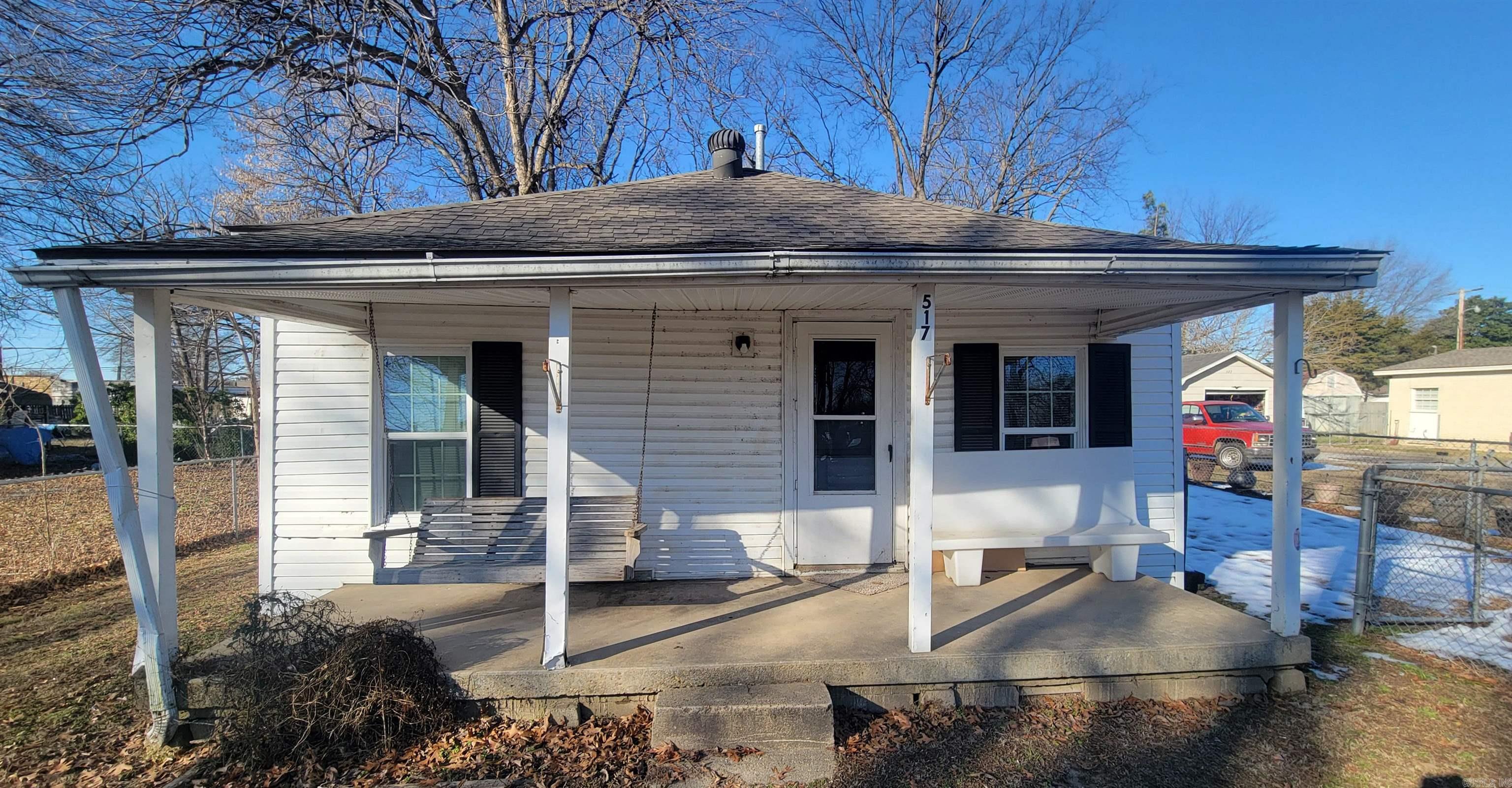 Investment opportunity located in Trumann. 2 bedrooms, 1 bath home with ceramic tile flooring throughout. New windows and the roof is four years old.  Detached carport and storage building to remain with the property.  Being sold "as-is".