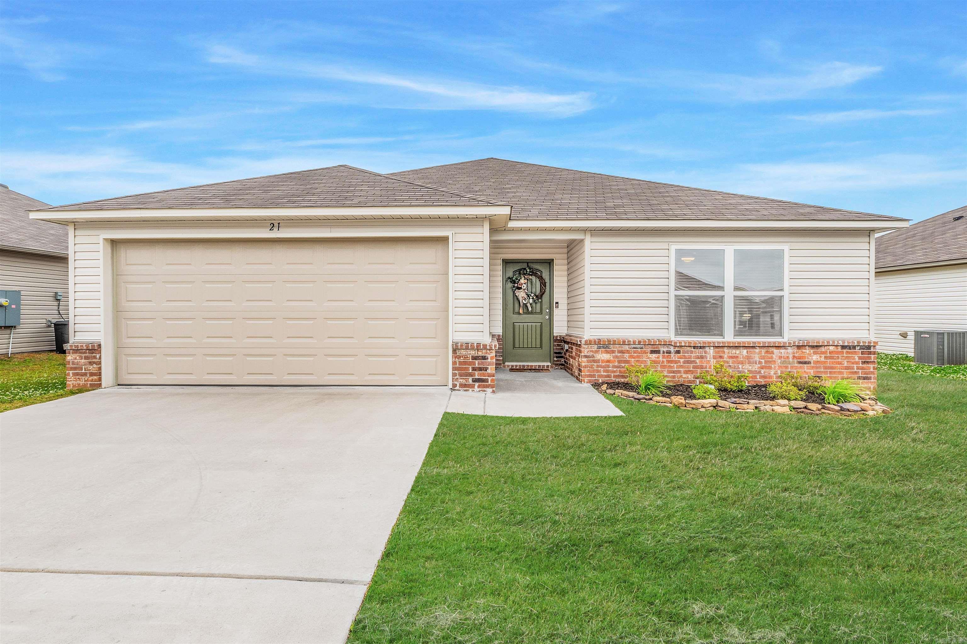 Move-In Ready 3 Bedroom, 2 Bath Home in the Vilonia School District! Convenient Conway address close to shopping and restaurants .This like-new home features an inviting entry hallway that opens into a bright and spacious living room filled with natural light. The eat-in kitchen offers easy access to the covered back patio, making it perfect for outdoor dining, entertaining, or relaxing. The primary suite includes a large closet with built-in shelving for added organization and storage. A generously sized pantry closet located in the laundry room provides even more storage space. Recent updates and features include luxury vinyl plank (LVP) flooring, new blinds, ceiling fans, and a privacy fence—making this home truly move-in ready. This home qualifies for Rural Development financing. Don't miss this opportunity—schedule your showing today!