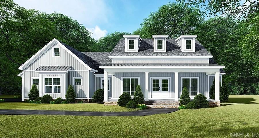 Farmhouse style and river views come together beautifully on Dry Fly Court! This 2,016 sq ft New Construction home features 4 bedrooms, 2.5 baths, and a 26’8 x 30 attached garage—perfect for storing your trout boat after a day on the world-famous White River. Nestled in Denton Ferry Bottoms Subdivision, one of the Ozarks’ most renowned trout-fishing spots, the home blends timeless farmhouse character with modern design. A bright breakfast room overlooks the river, making mornings unforgettable. Inside, beamed ceilings, luxury vinyl flooring, and a stunning 11’3 quartz kitchen island set the stage for gatherings and everyday living. The primary suite offers both a walk-in shower and soaking tub for spa-like comfort. Outdoor spaces shine with a full 32’ x 8’ covered front porch and a spacious 20’ x 16’2” back patio —ideal for entertaining, relaxing, or simply soaking in the beauty of the Ozarks. Here, farmhouse charm meets the river lifestyle. Est completion date May 2026.